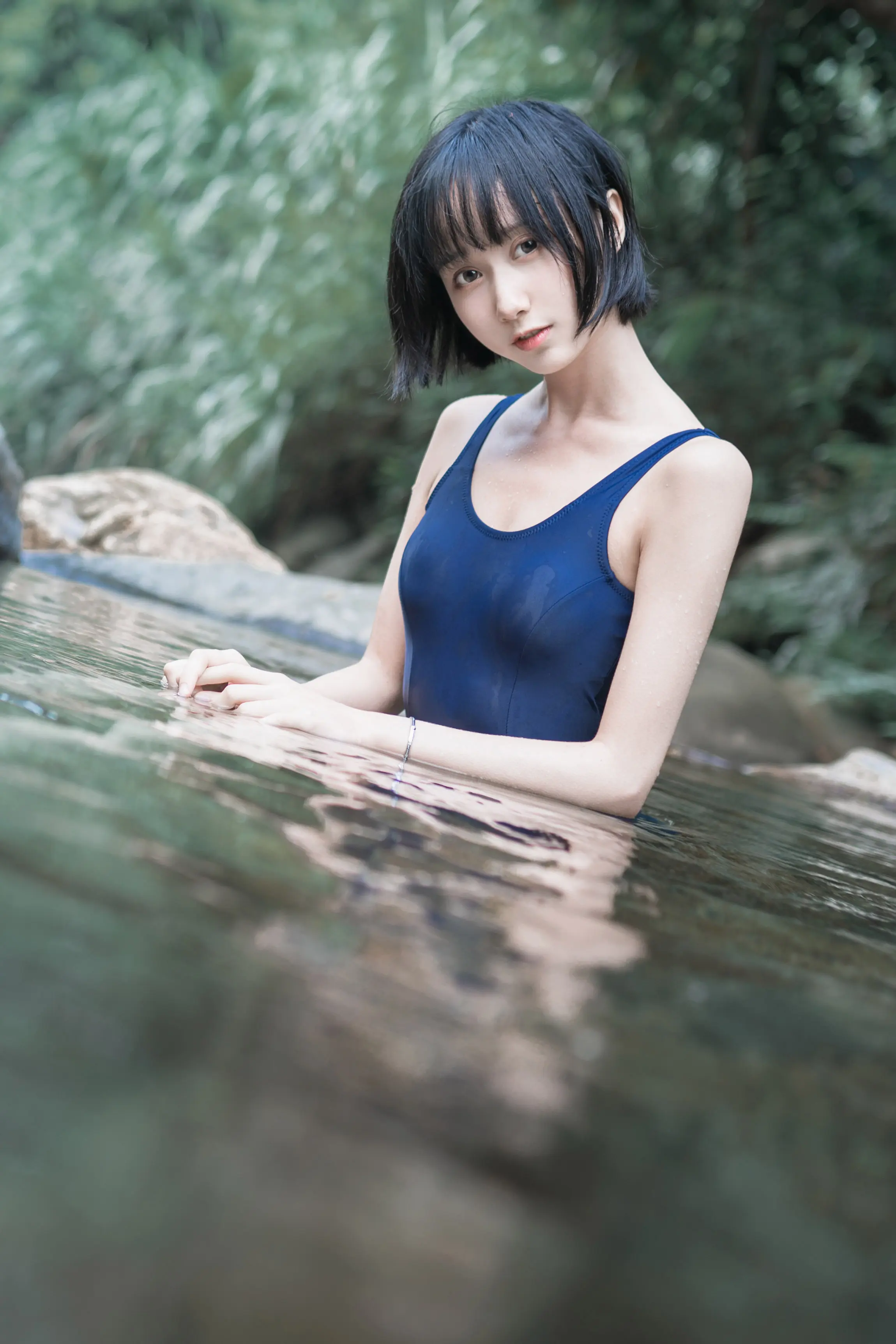 木绵绵 水色溪边制服 [51P]