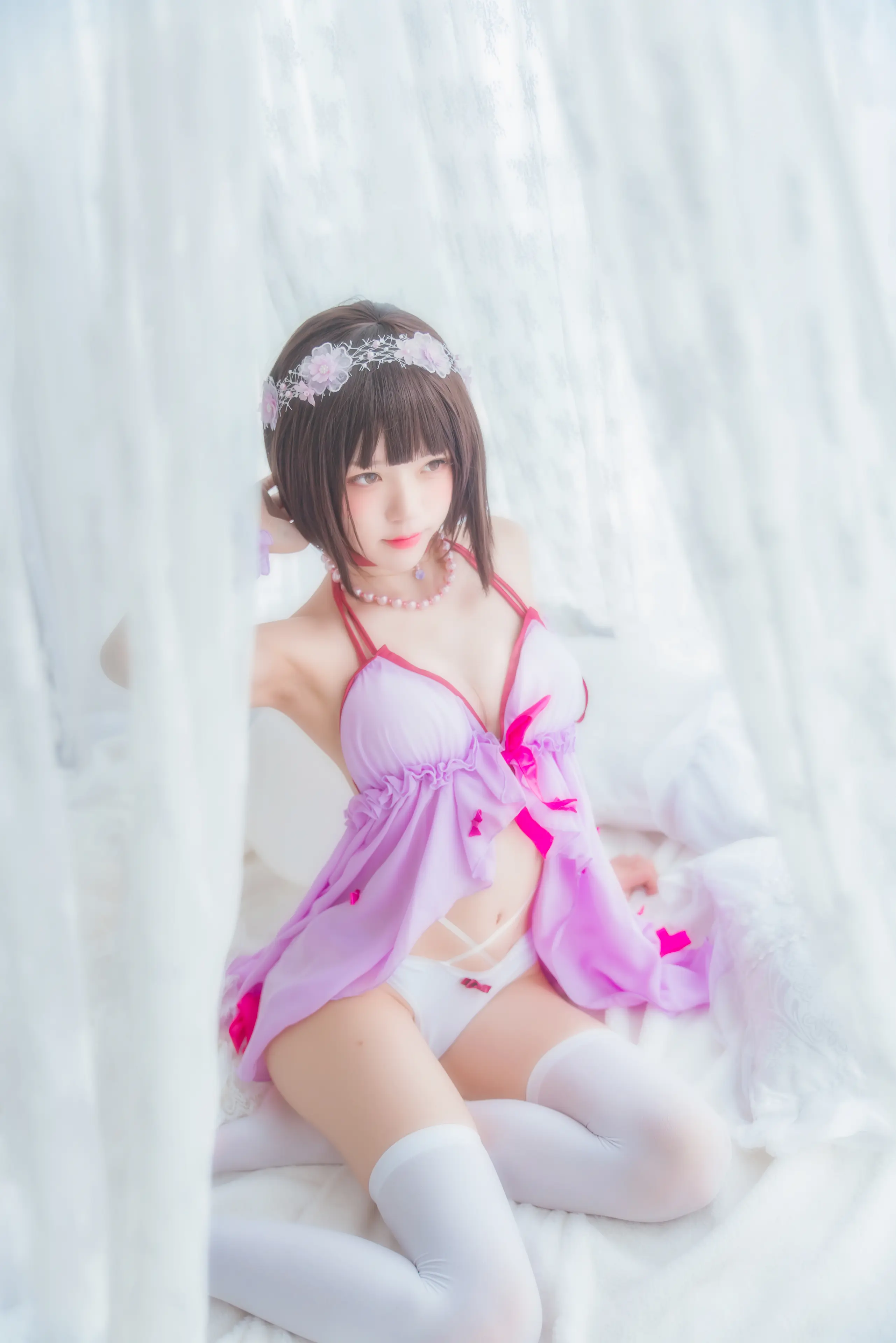 桜桃喵 加藤惠 小睡裙 [33P]