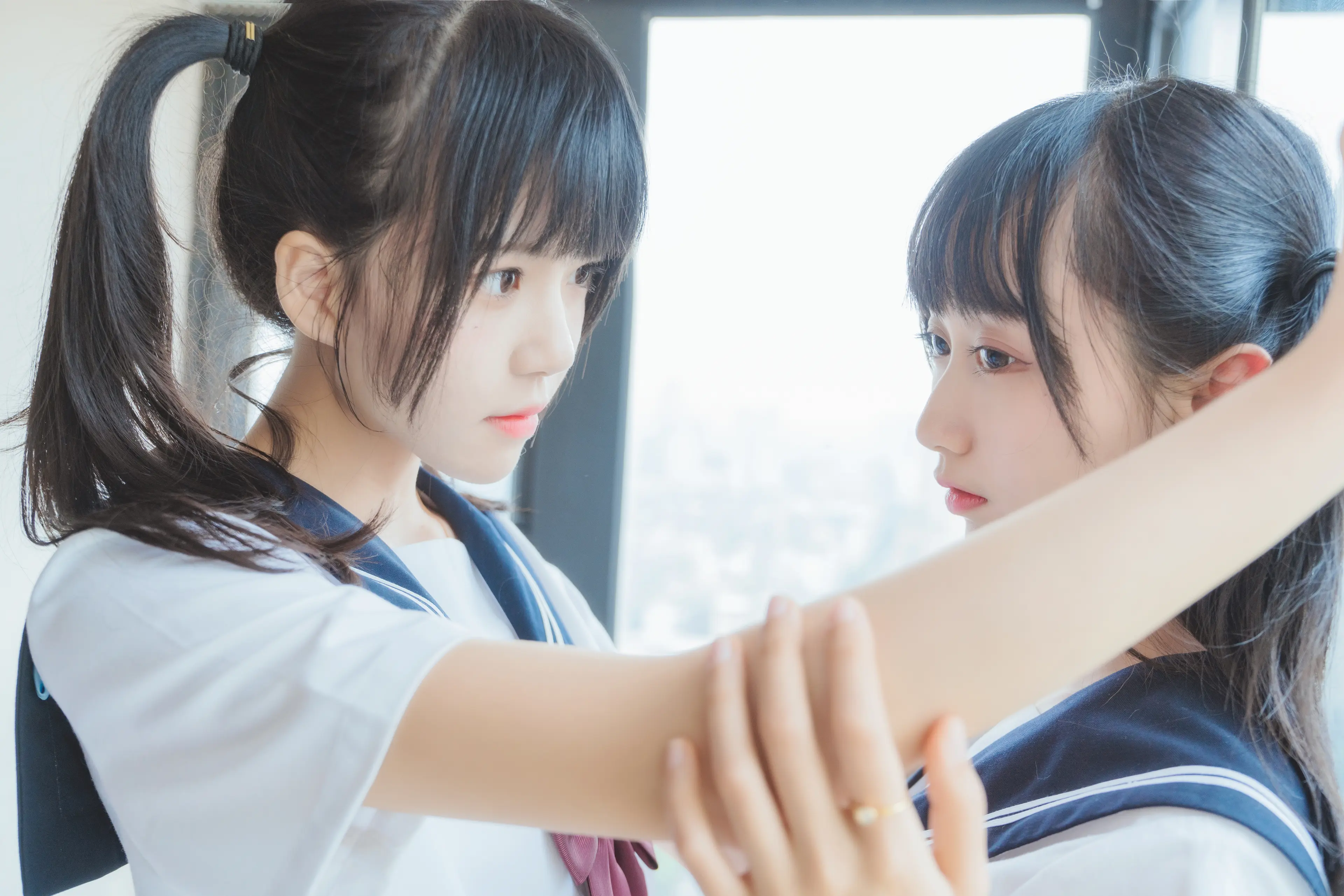 桜桃喵 她(制服×制服 (&木绵绵) [38P]