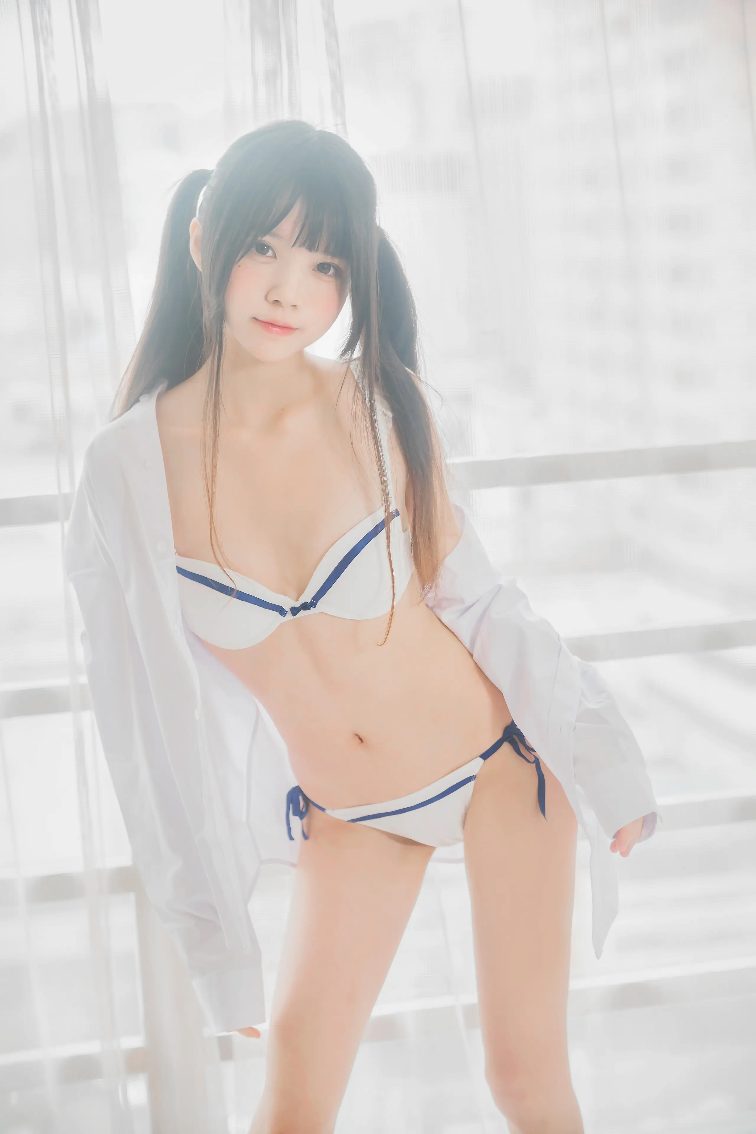 桜桃喵 桜桃未熟 白衬衫双马尾 [47P]