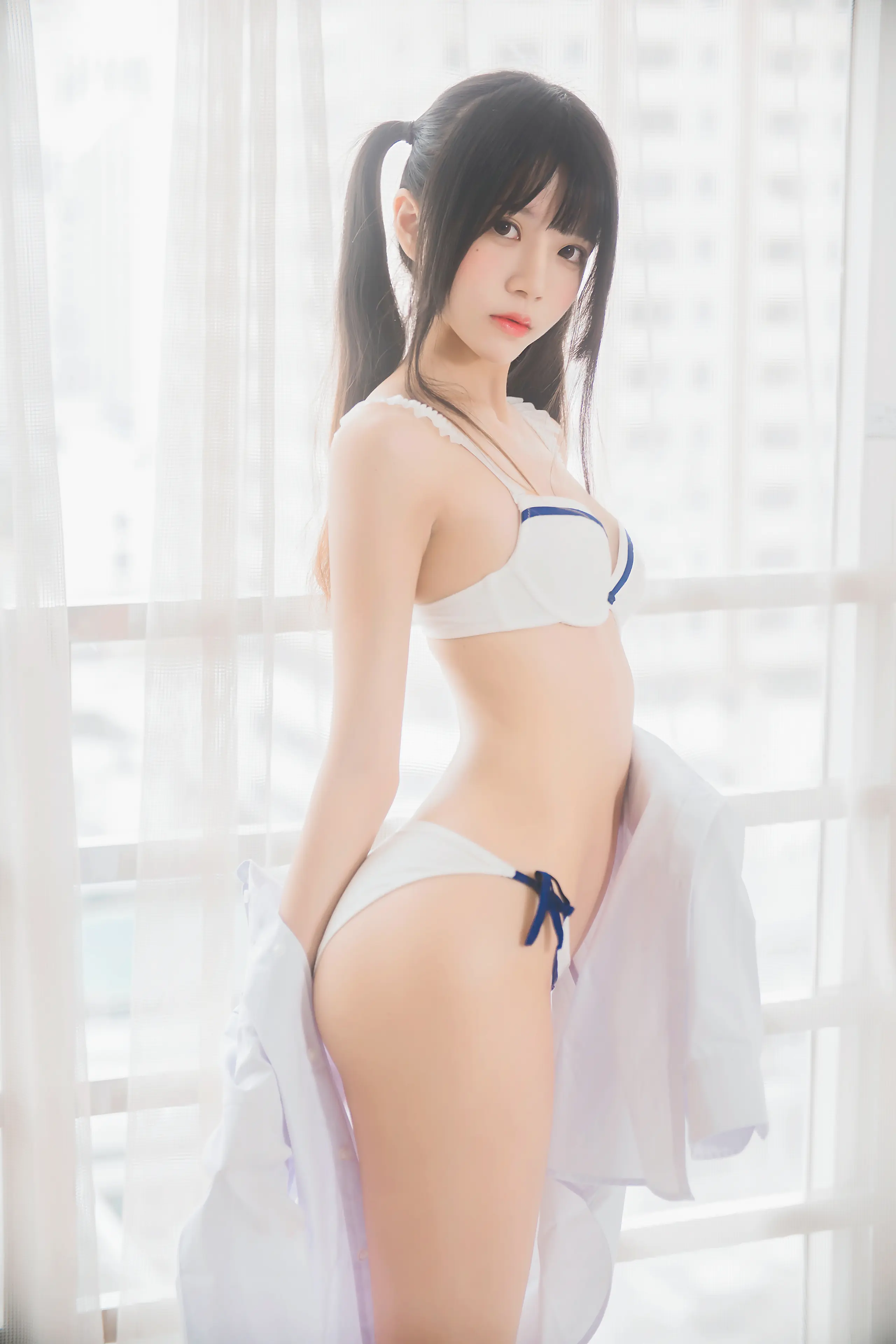 桜桃喵 桜桃未熟 白衬衫双马尾 [47P]