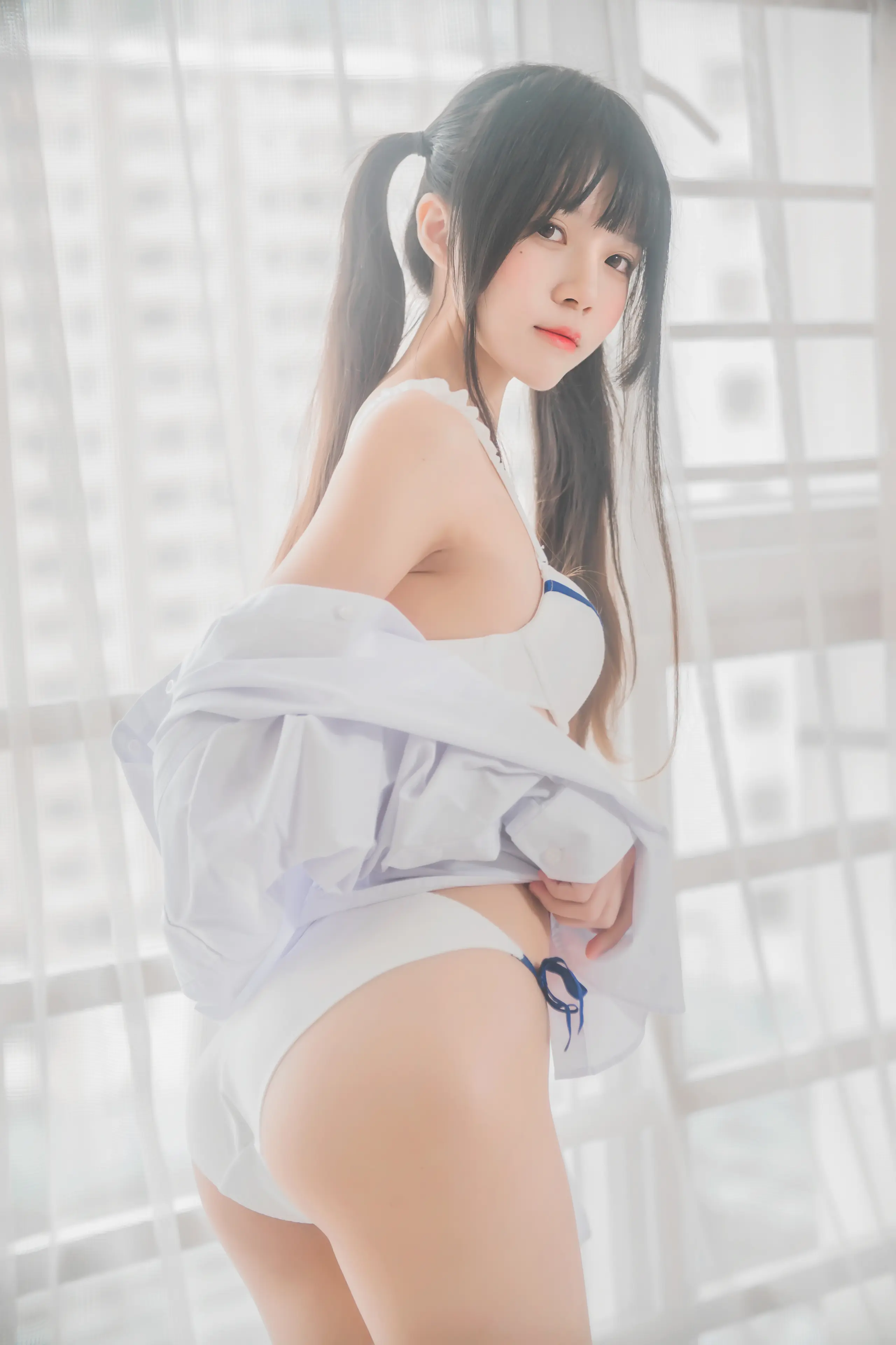 桜桃喵 桜桃未熟 白衬衫双马尾 [47P]