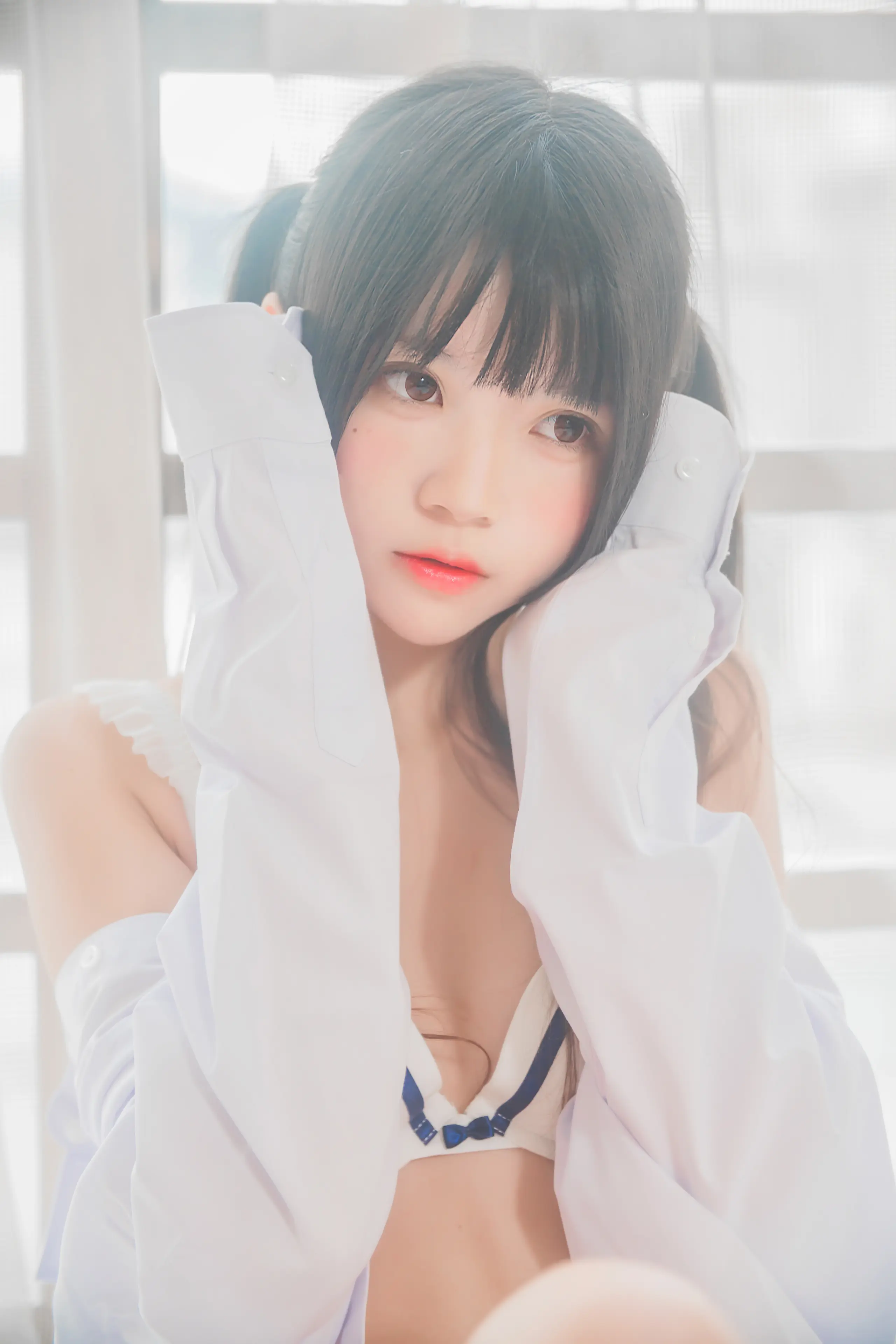 桜桃喵 桜桃未熟 白衬衫双马尾 [47P]