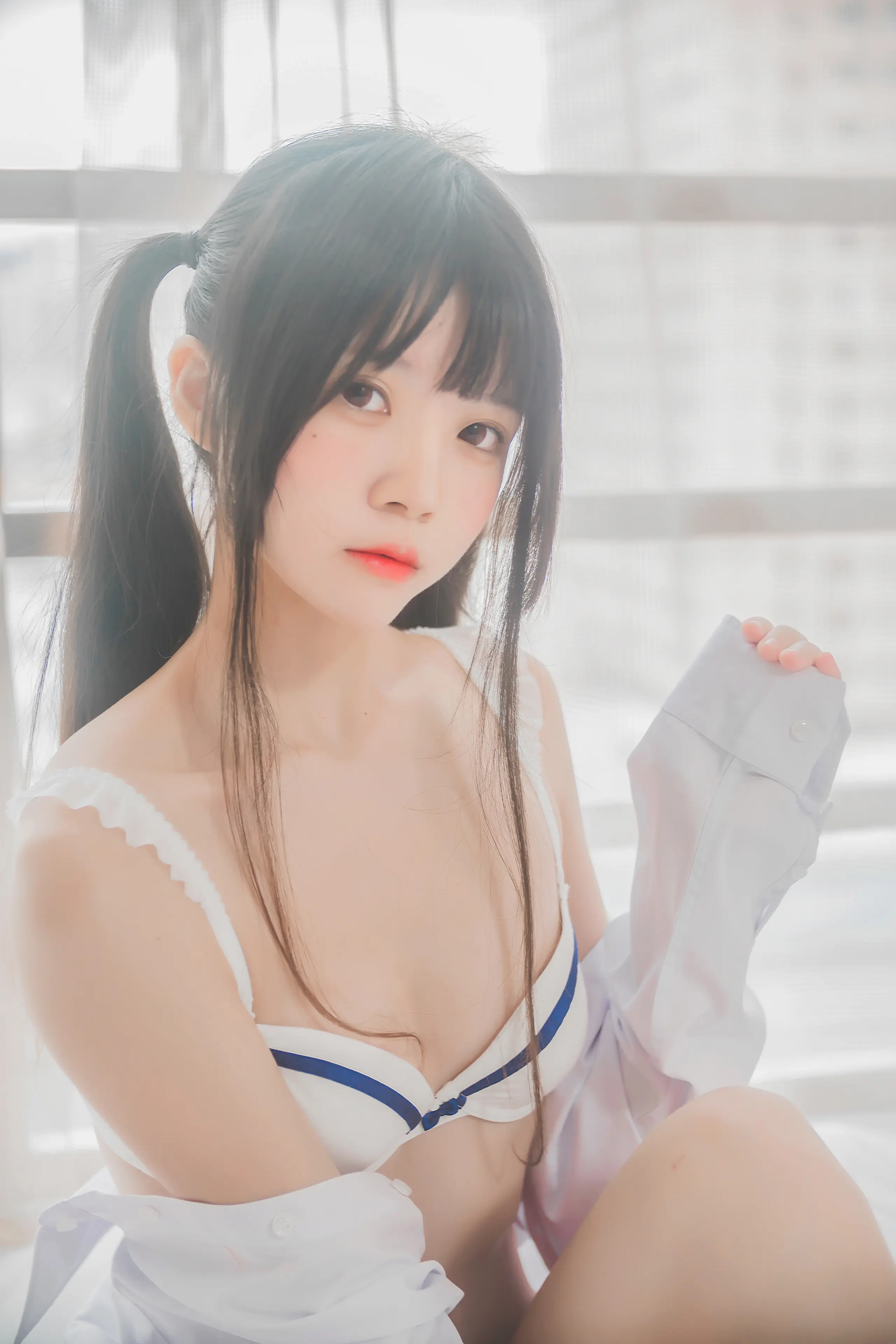 桜桃喵 桜桃未熟 白衬衫双马尾 [47P]