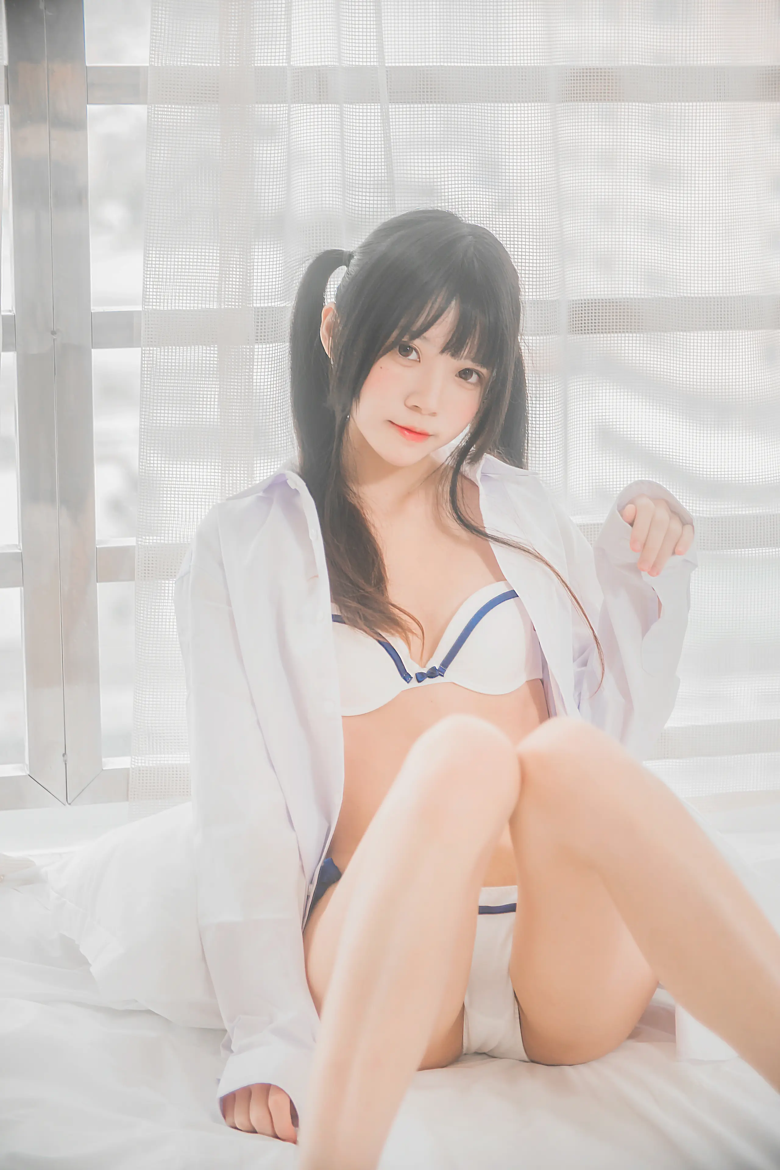 桜桃喵 桜桃未熟 白衬衫双马尾 [47P]