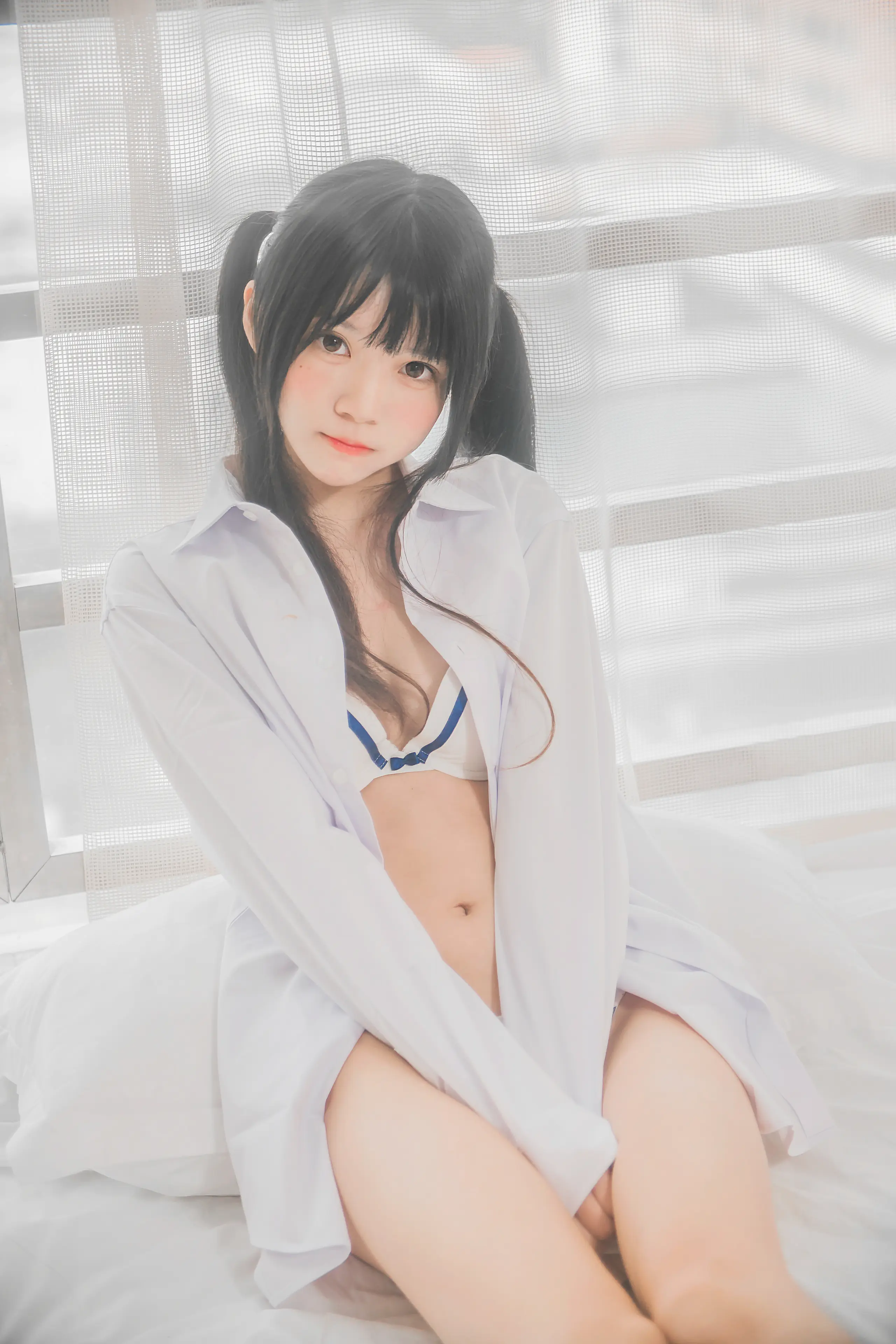 桜桃喵 桜桃未熟 白衬衫双马尾 [47P]