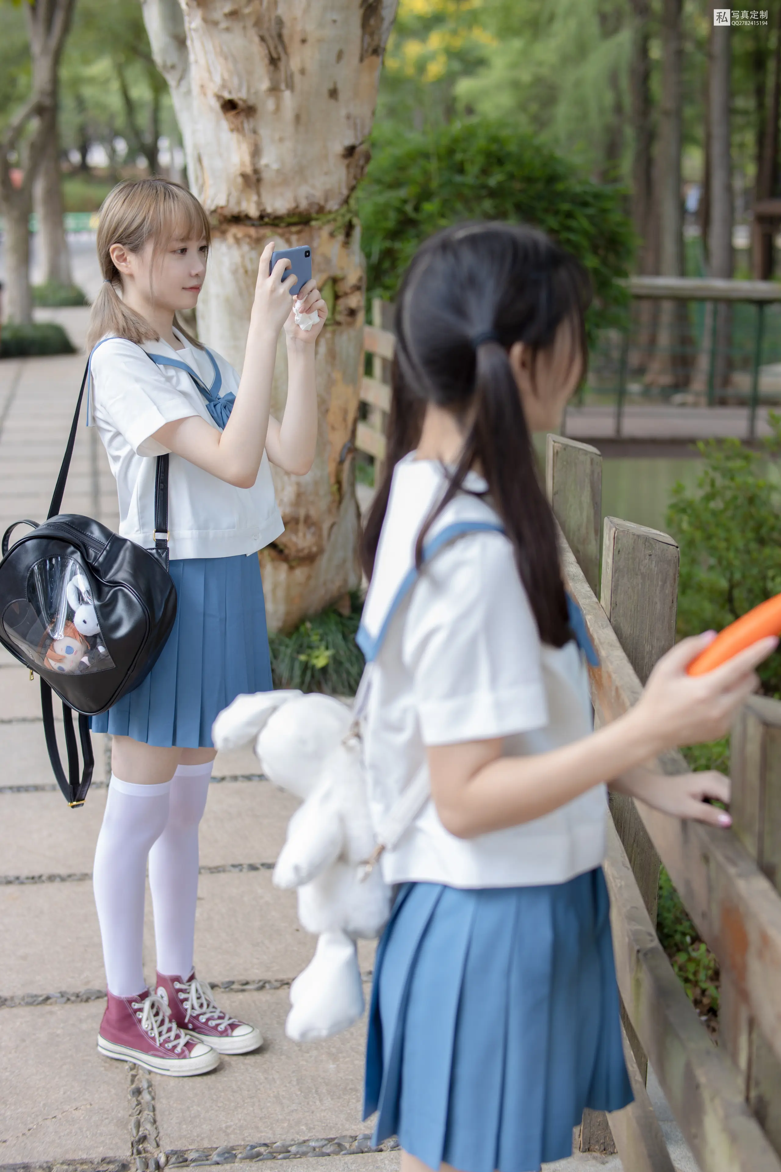 森萝财团 JKFUN 默陌&Aika 80D白丝过膝袜两女一ZOO [93P]