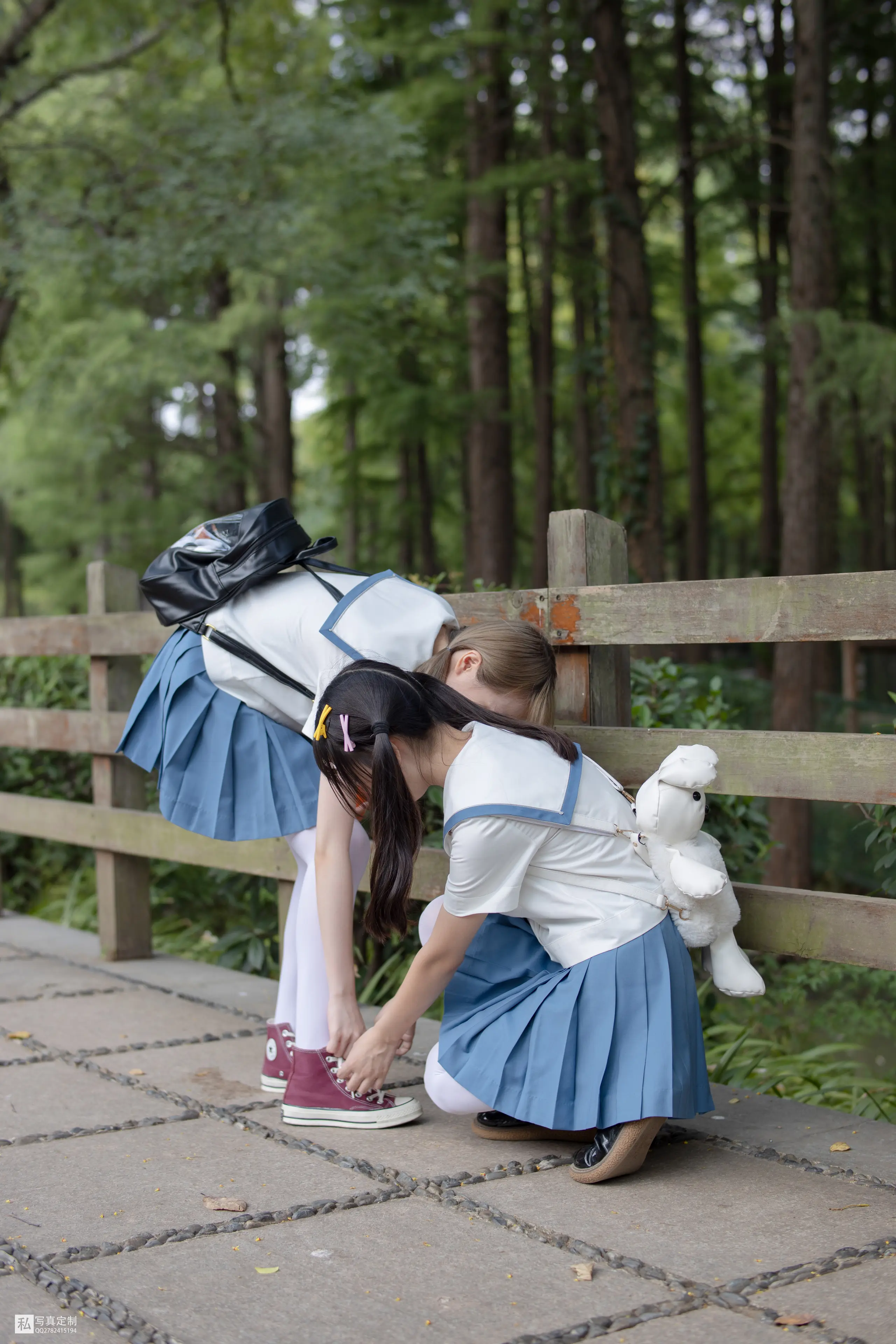 森萝财团 JKFUN 默陌&Aika 80D白丝过膝袜两女一ZOO [93P]