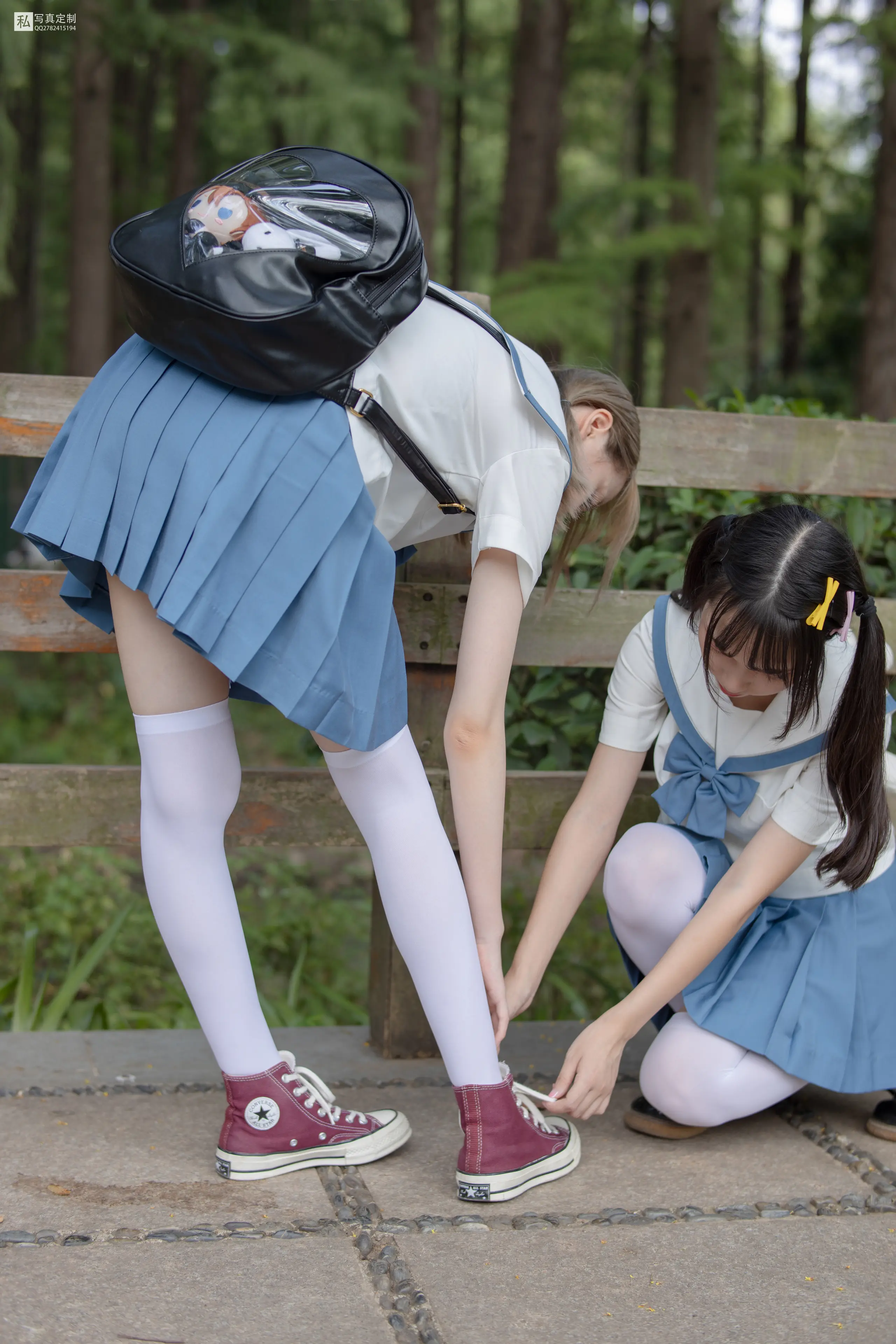 森萝财团 JKFUN 默陌&Aika 80D白丝过膝袜两女一ZOO [93P]