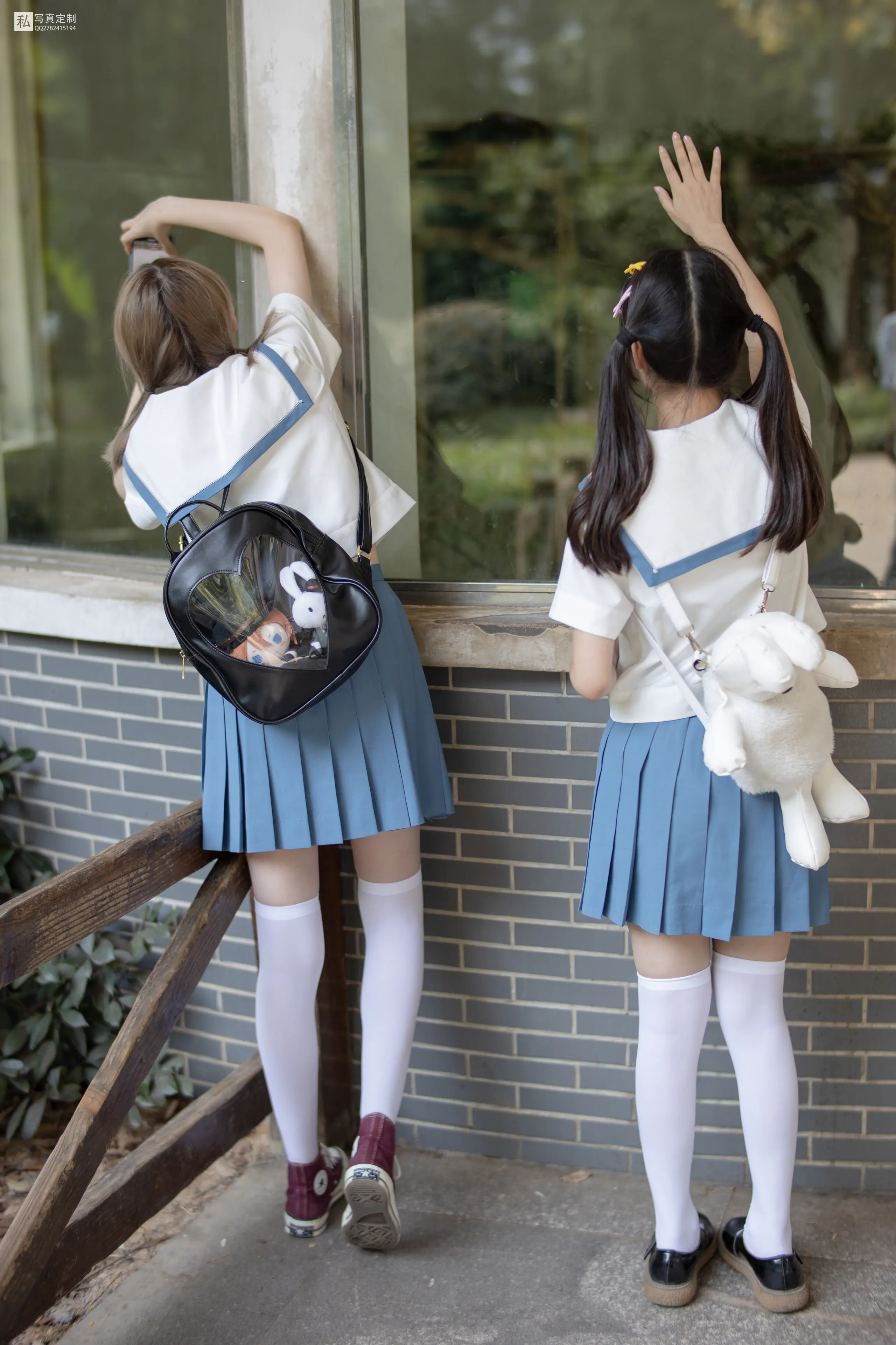 森萝财团 JKFUN 默陌&Aika 80D白丝过膝袜两女一ZOO [93P]