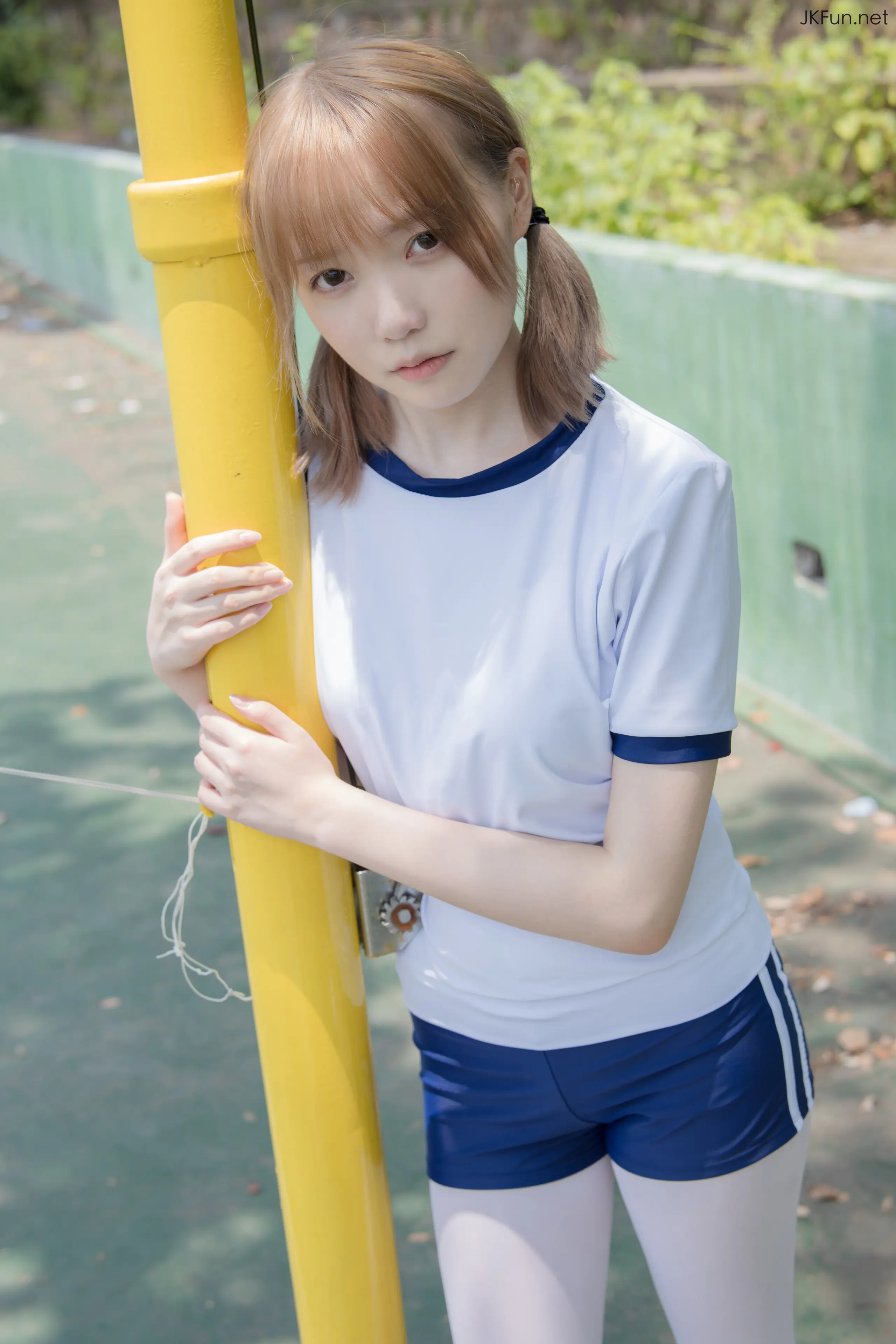 森萝财团 JKFUN Aika 80D白丝外景体操服 [107P]