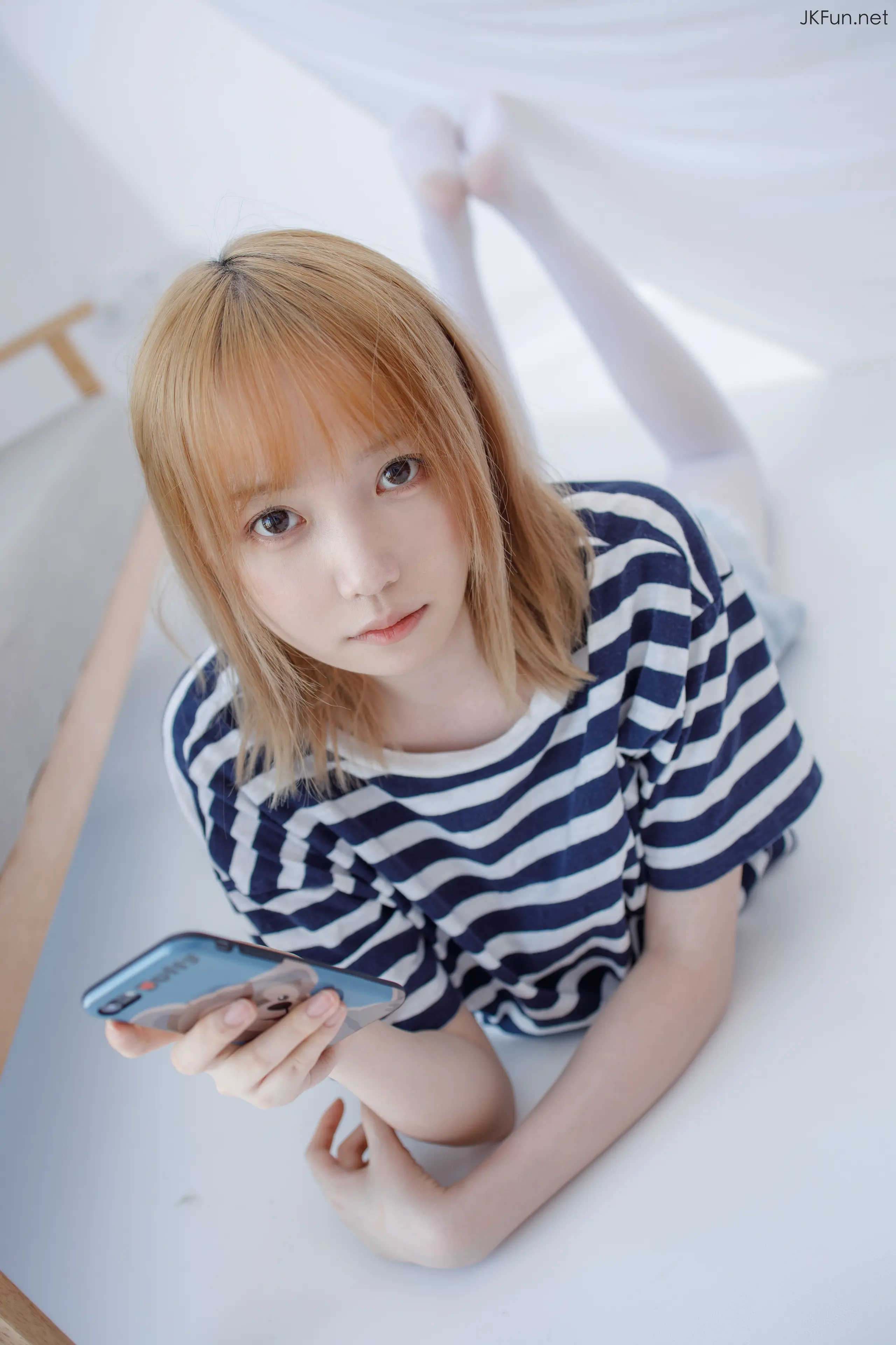 森萝财团 JKFUN Aika 80D白丝牛仔热裤 [98P]