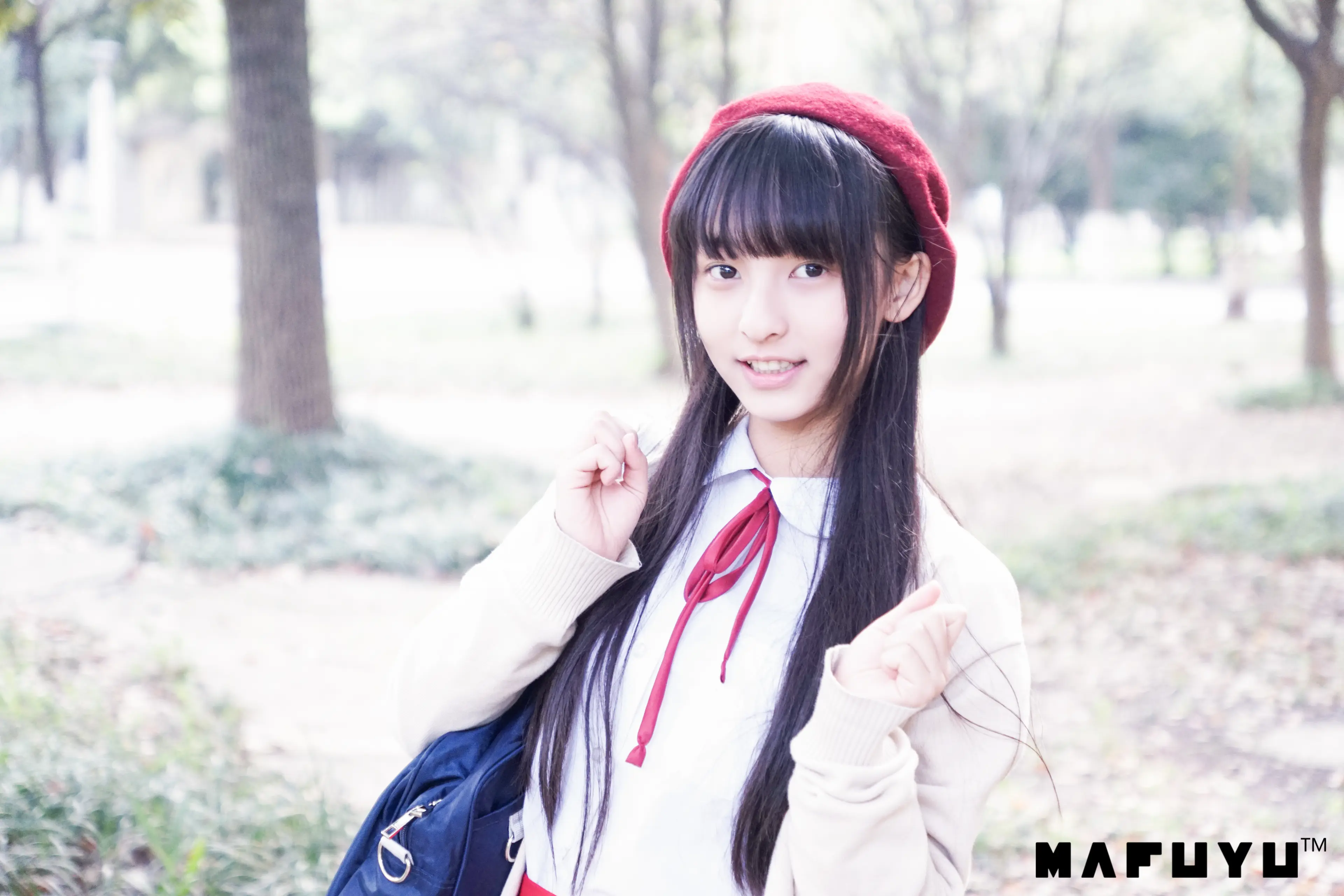 神楽坂真冬 红JK白过膝系列 [187P]