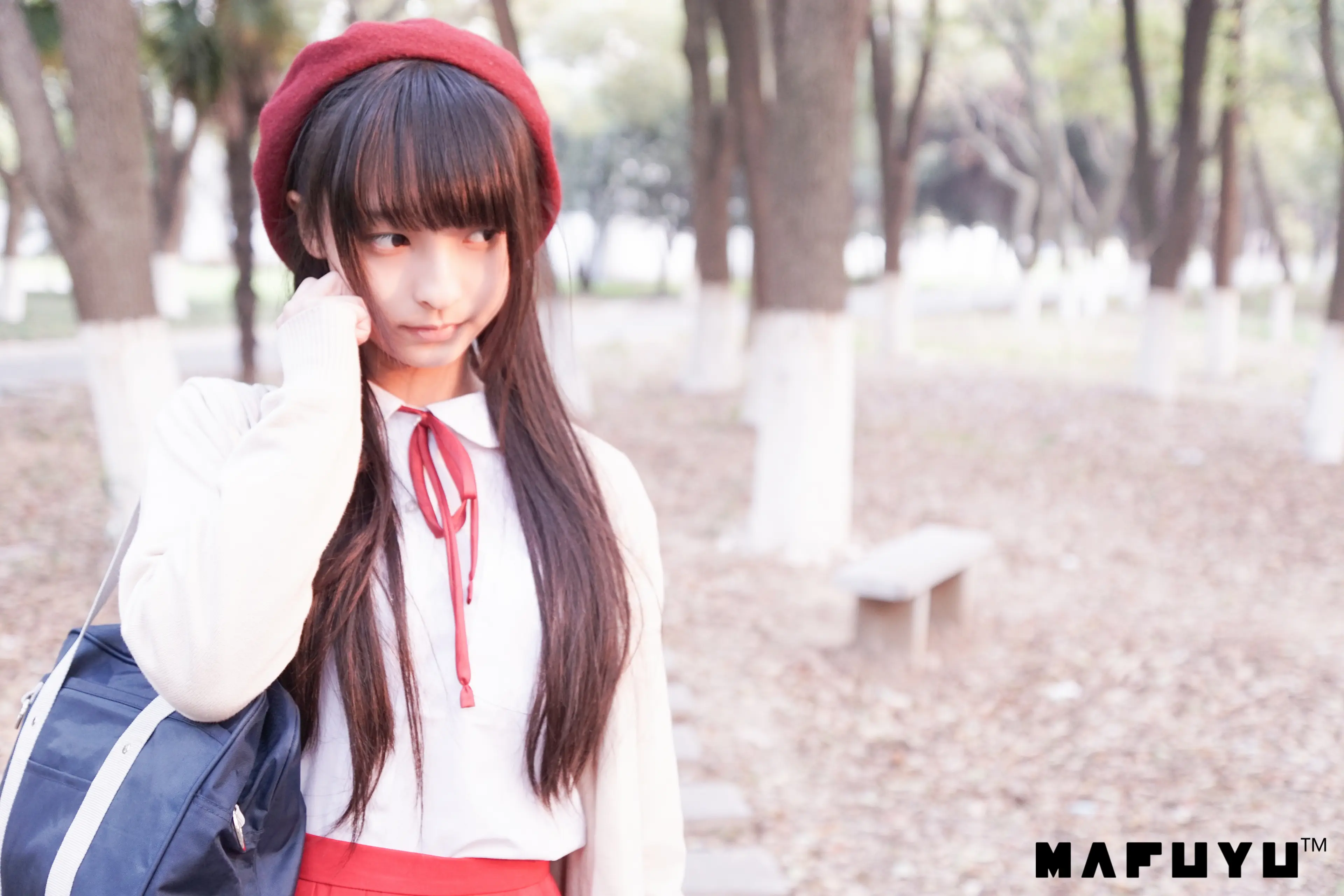 神楽坂真冬 红JK白过膝系列 [187P]