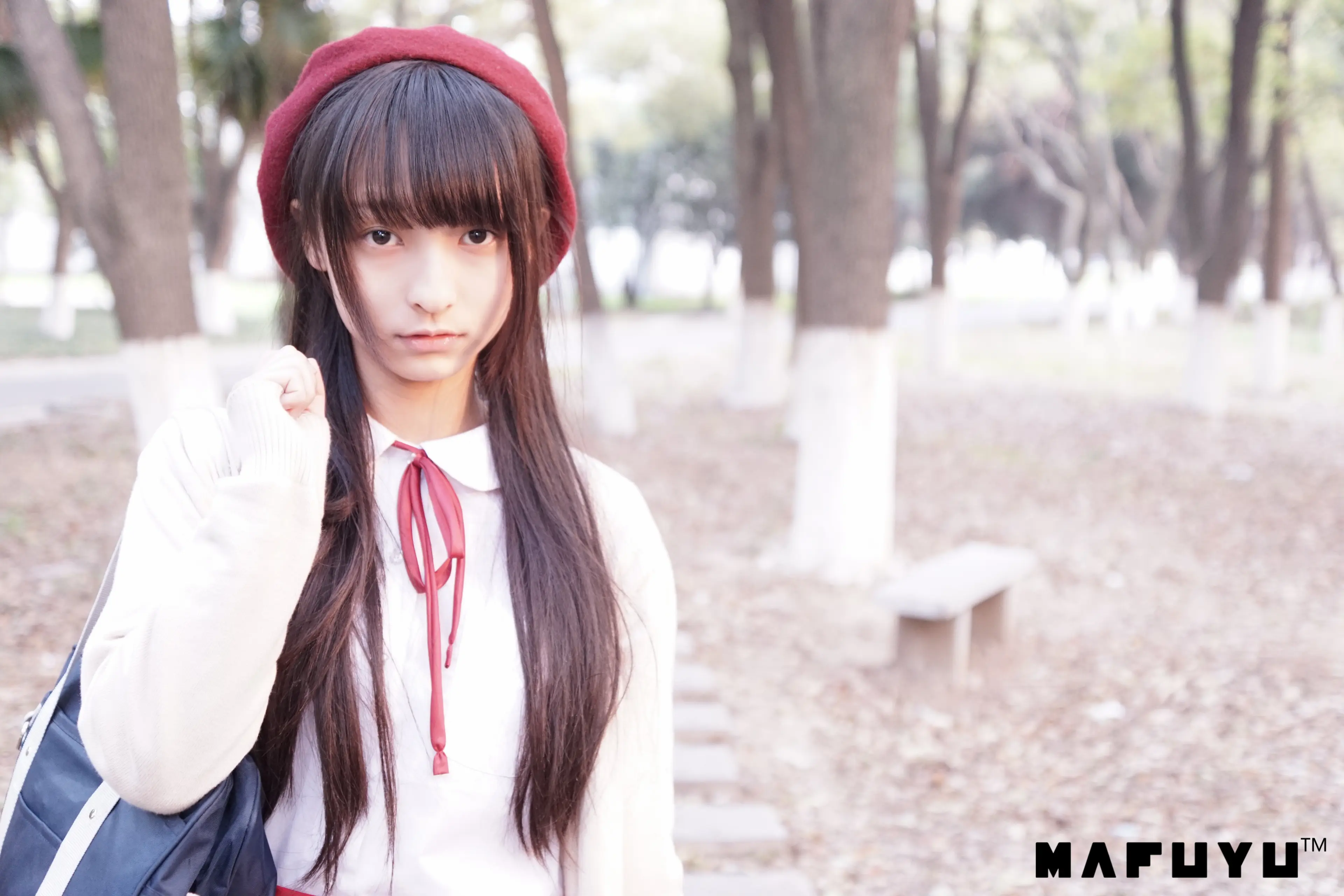 神楽坂真冬 红JK白过膝系列 [187P]