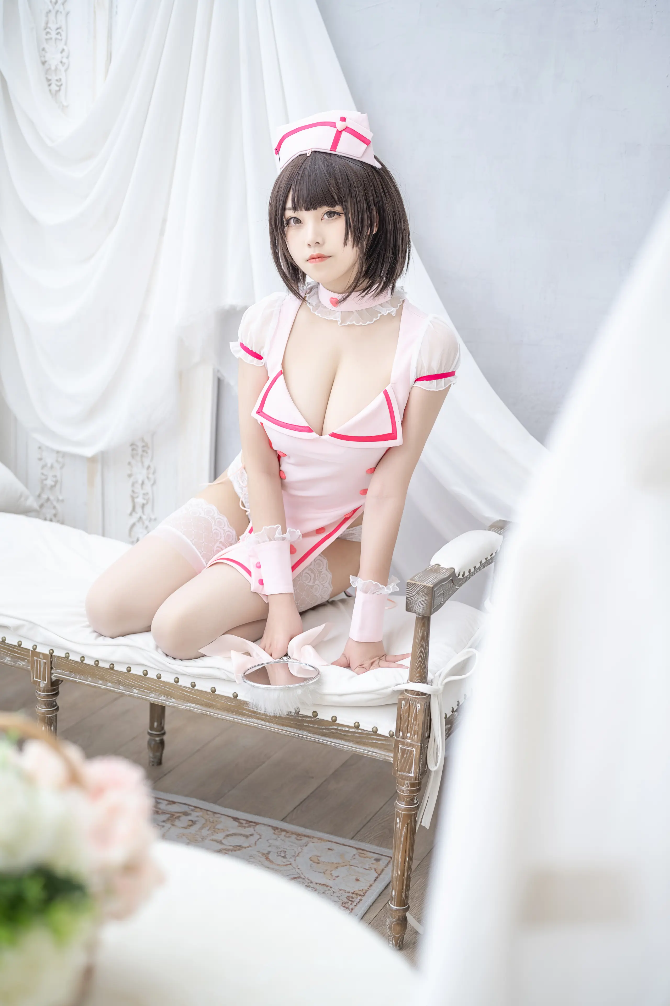 蜜汁猫裘 粉色小护士 [61P]