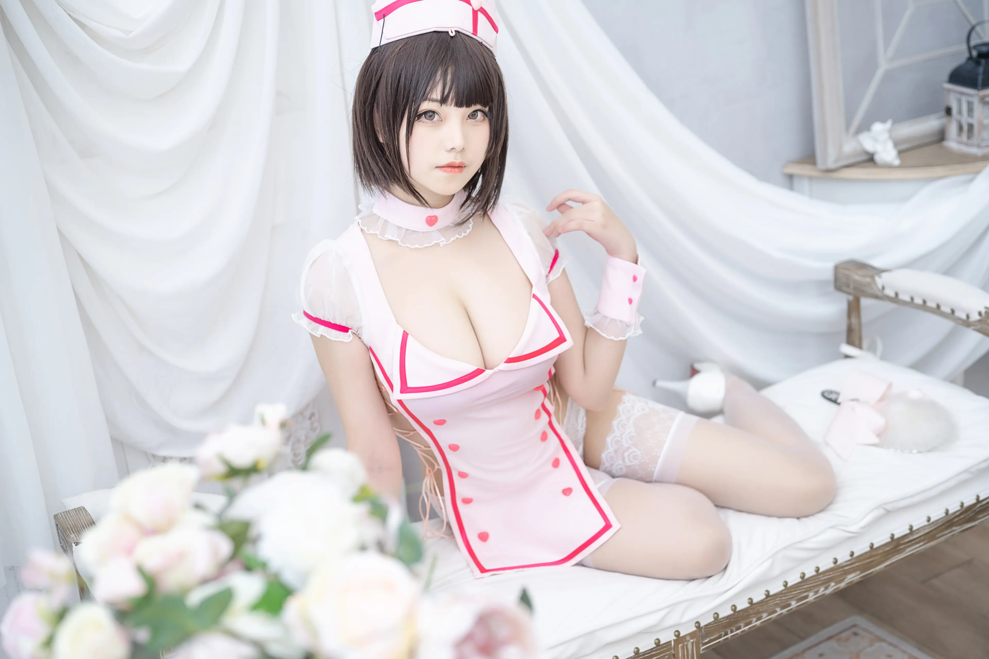 蜜汁猫裘 粉色小护士 [61P]