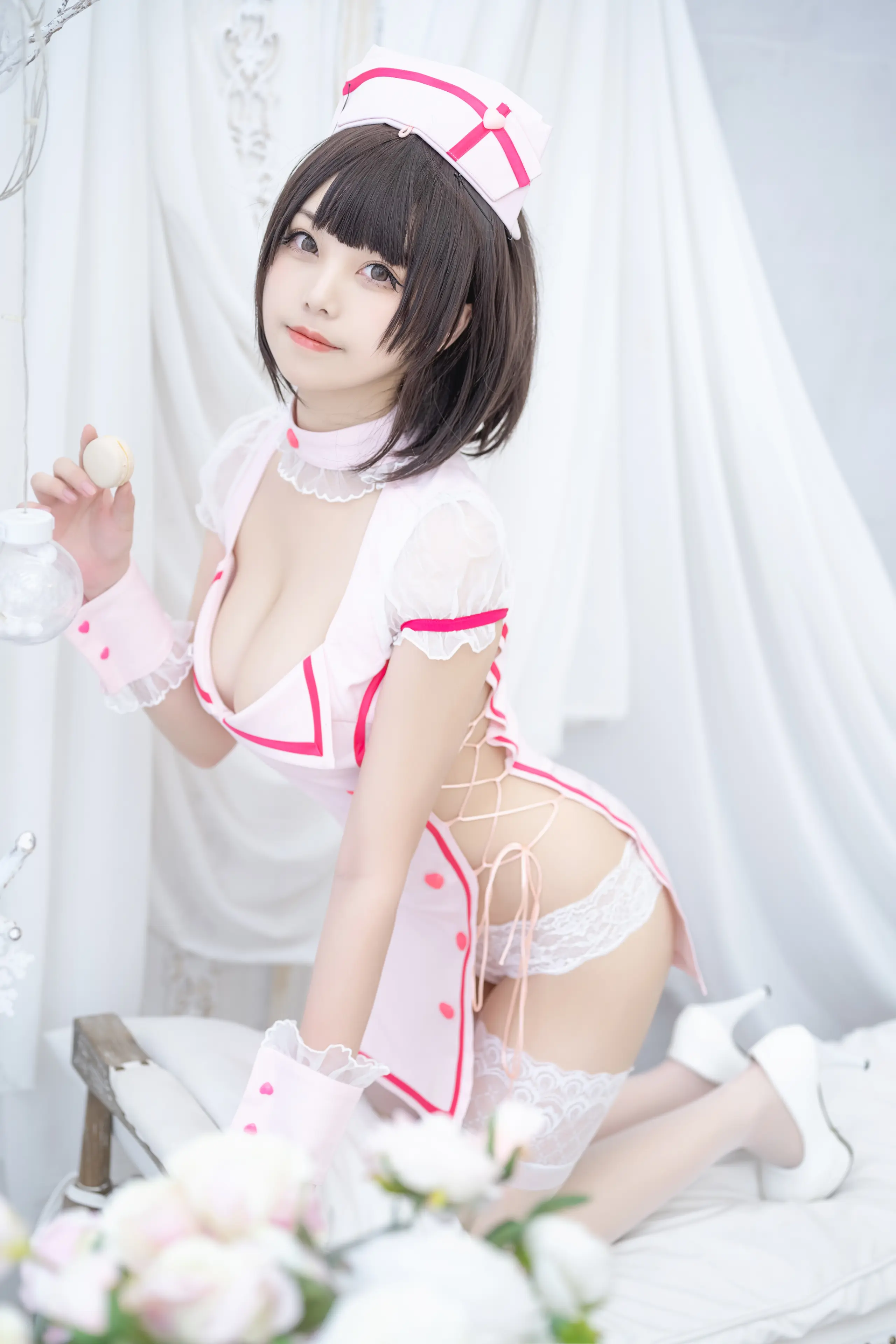 蜜汁猫裘 粉色小护士 [61P]