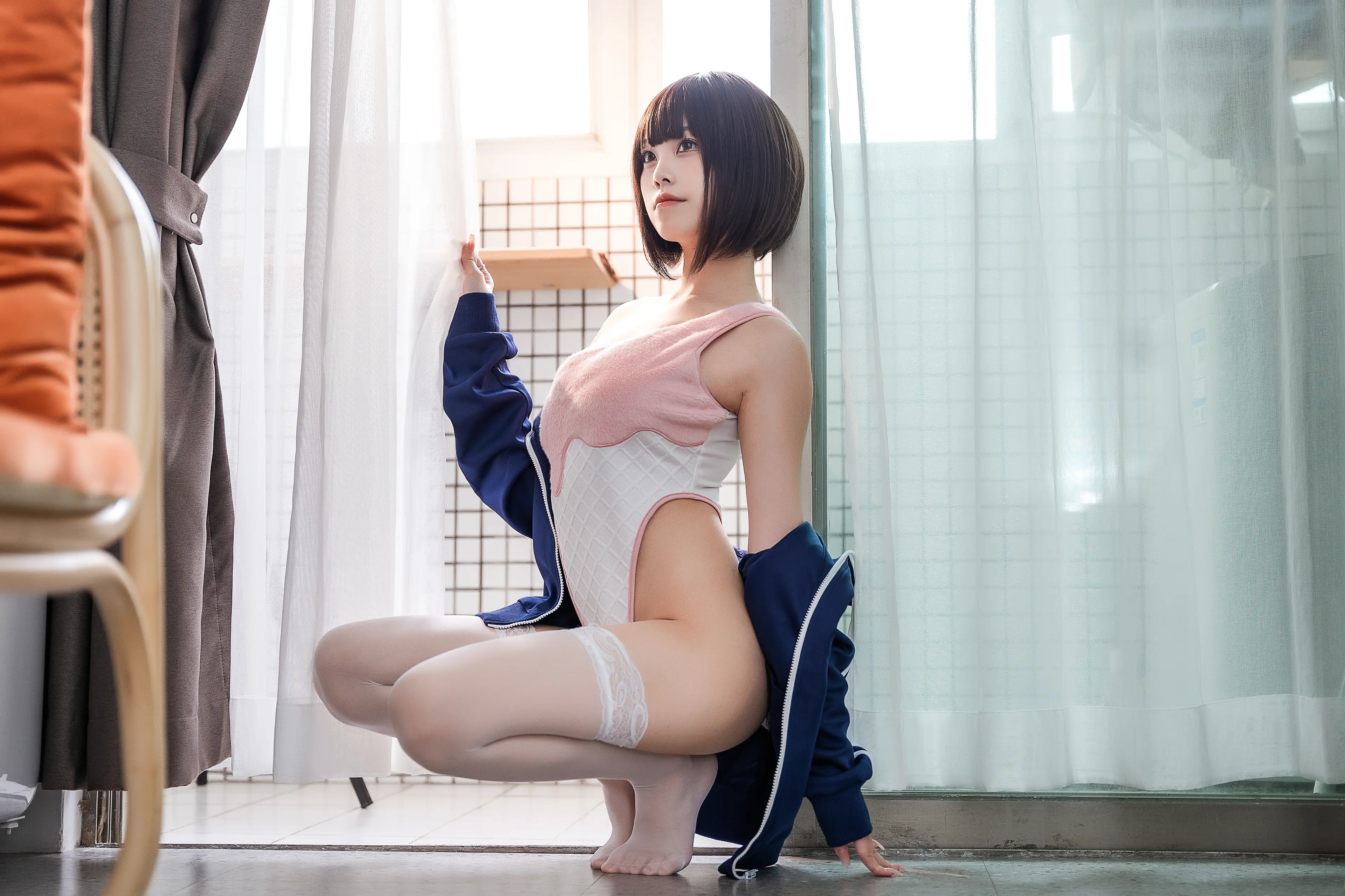 蜜汁猫裘 粉色泳装 [36P]