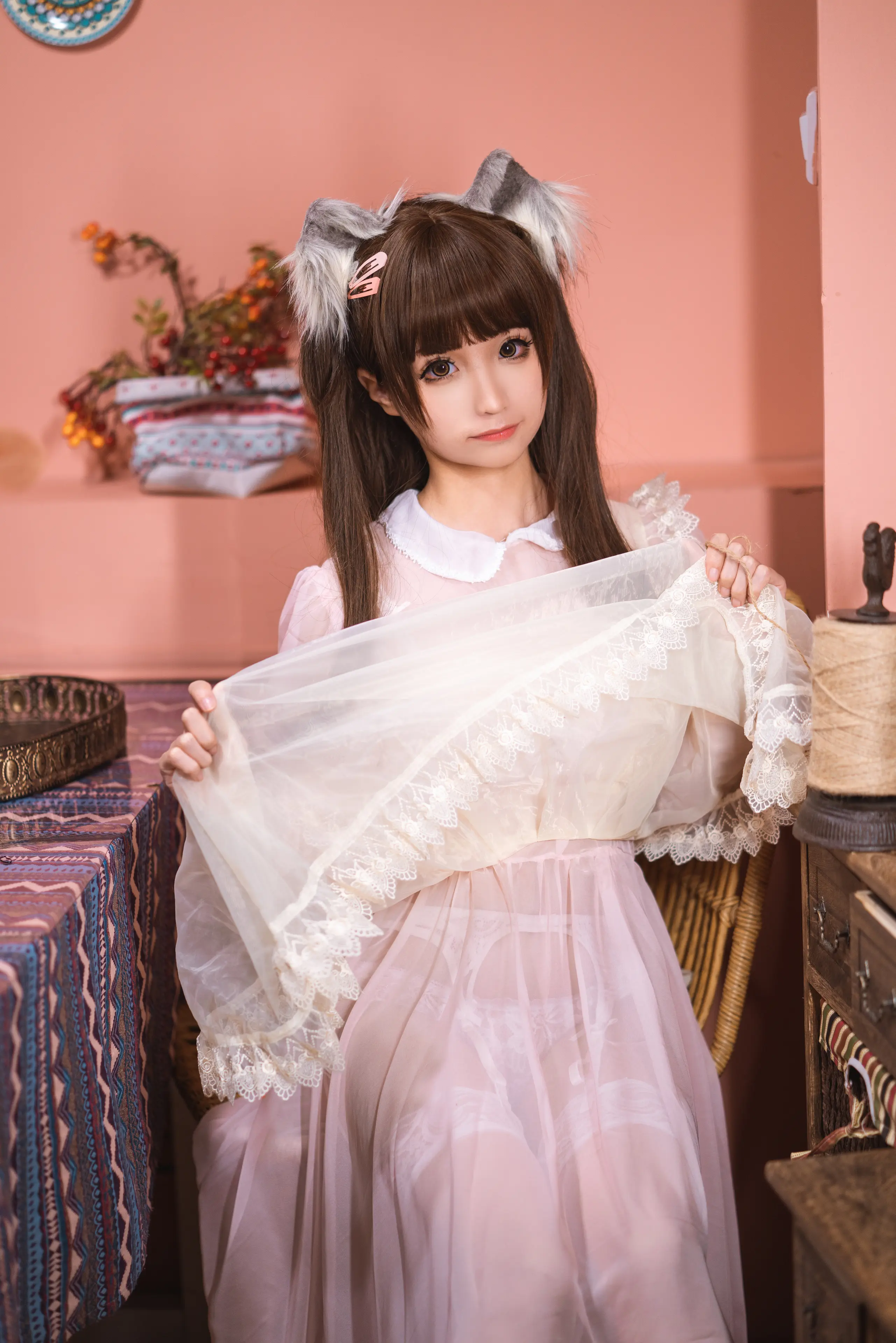 蠢沫沫 粉透明女仆 [34P]