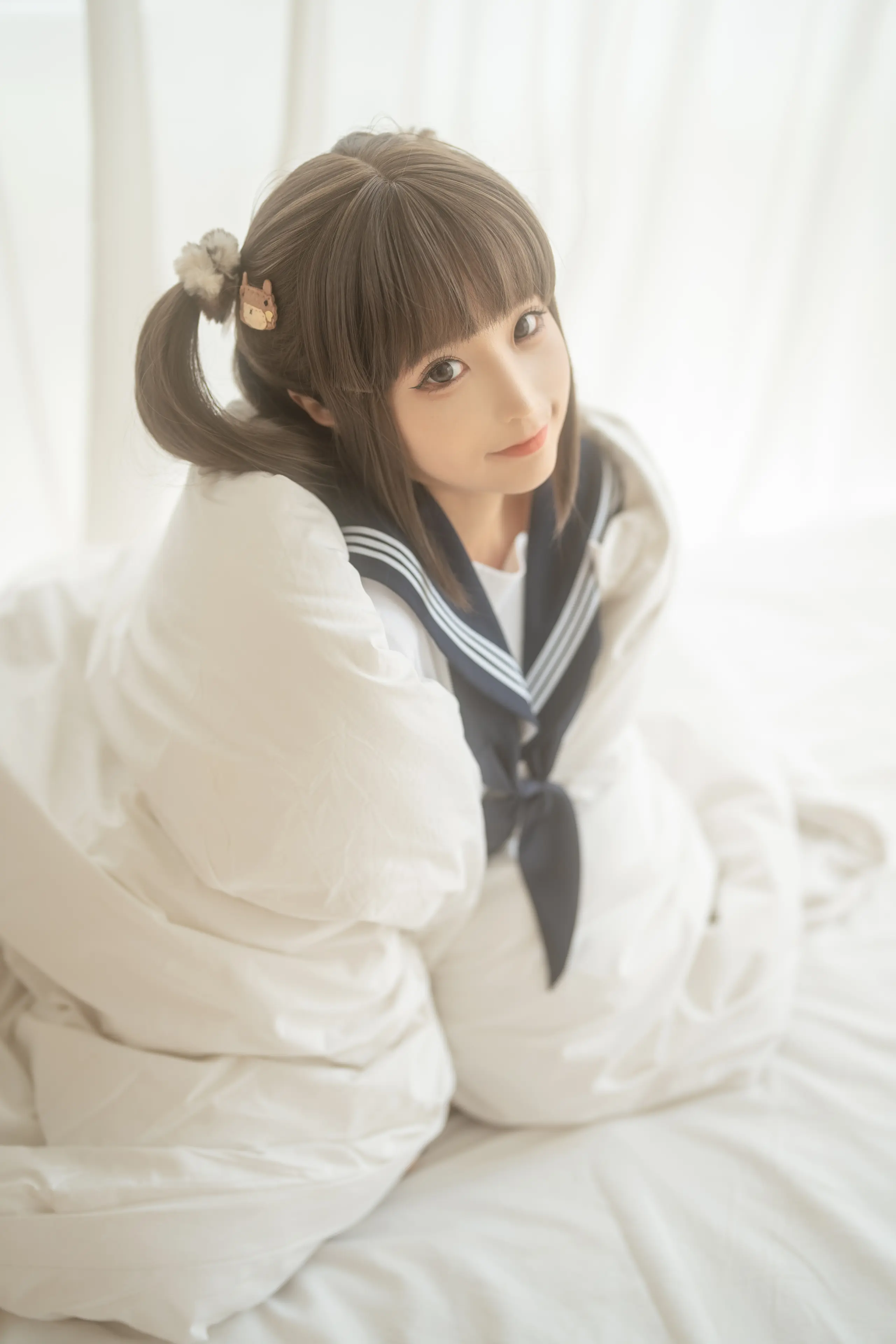 蠢沫沫 被窝JK [15P]