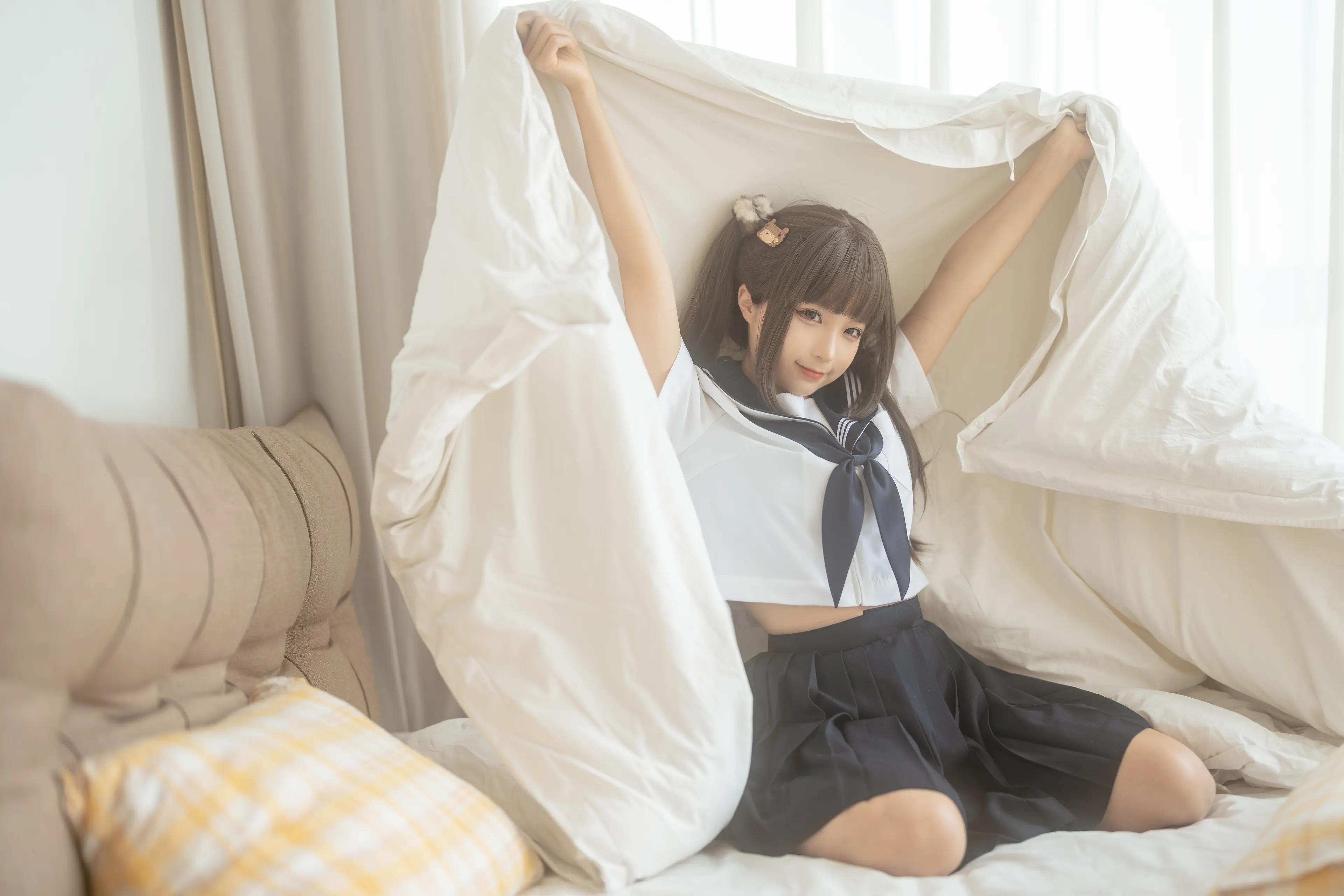 蠢沫沫 被窝JK [15P]