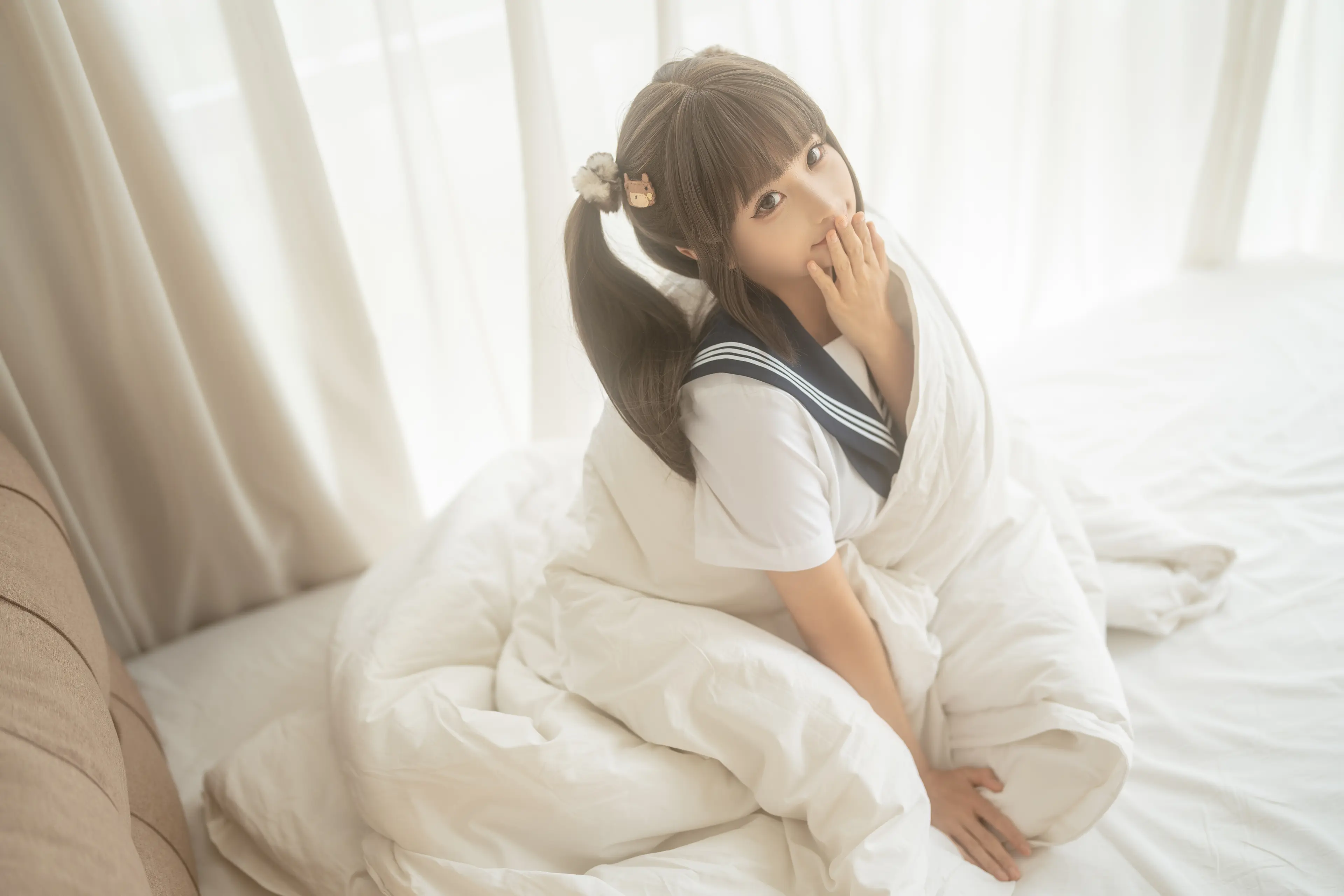 蠢沫沫 被窝JK [15P]