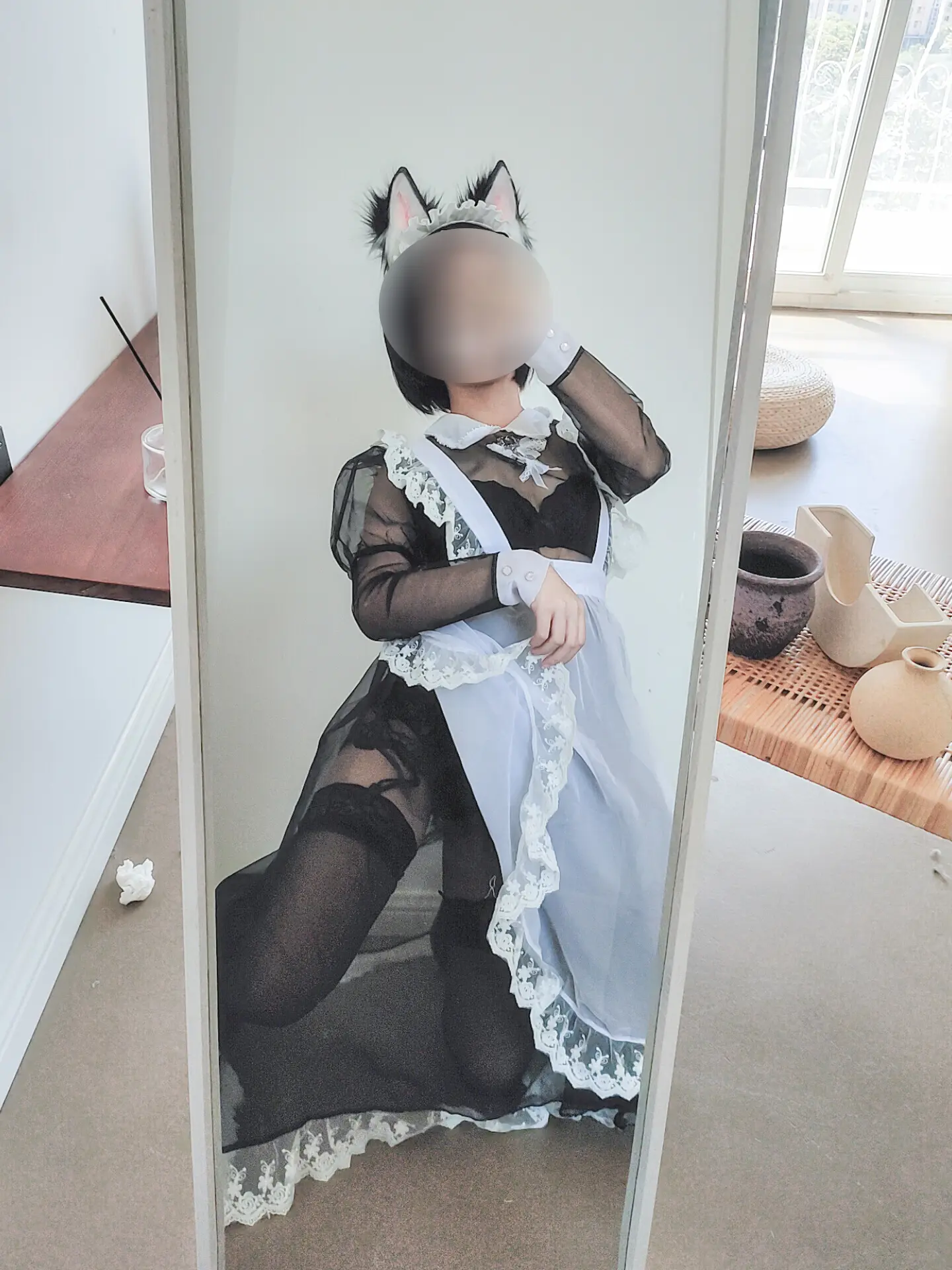 蠢沫沫 透明女仆自拍 [35P]