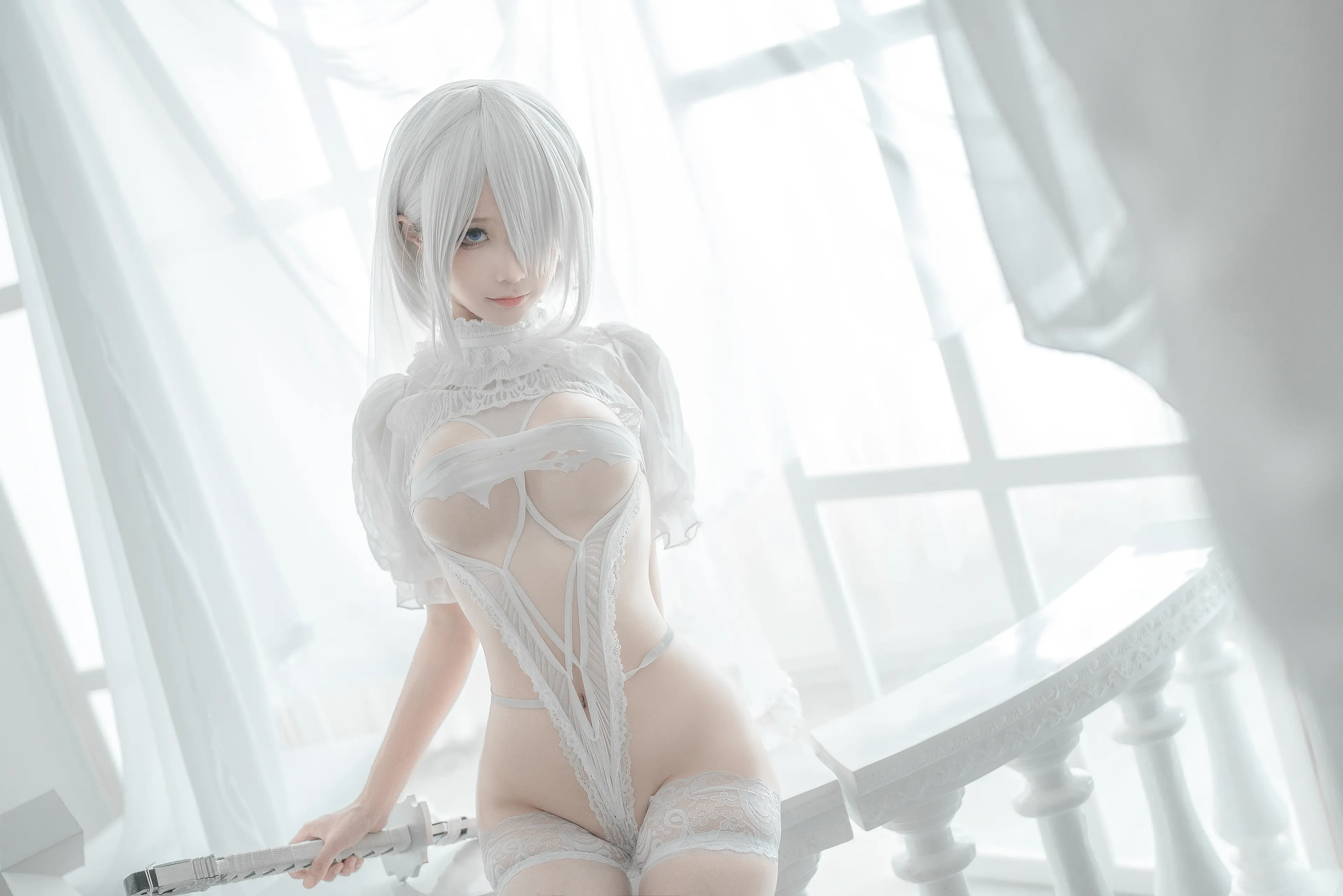 蠢沫沫 2B 白婚纱 [59P]