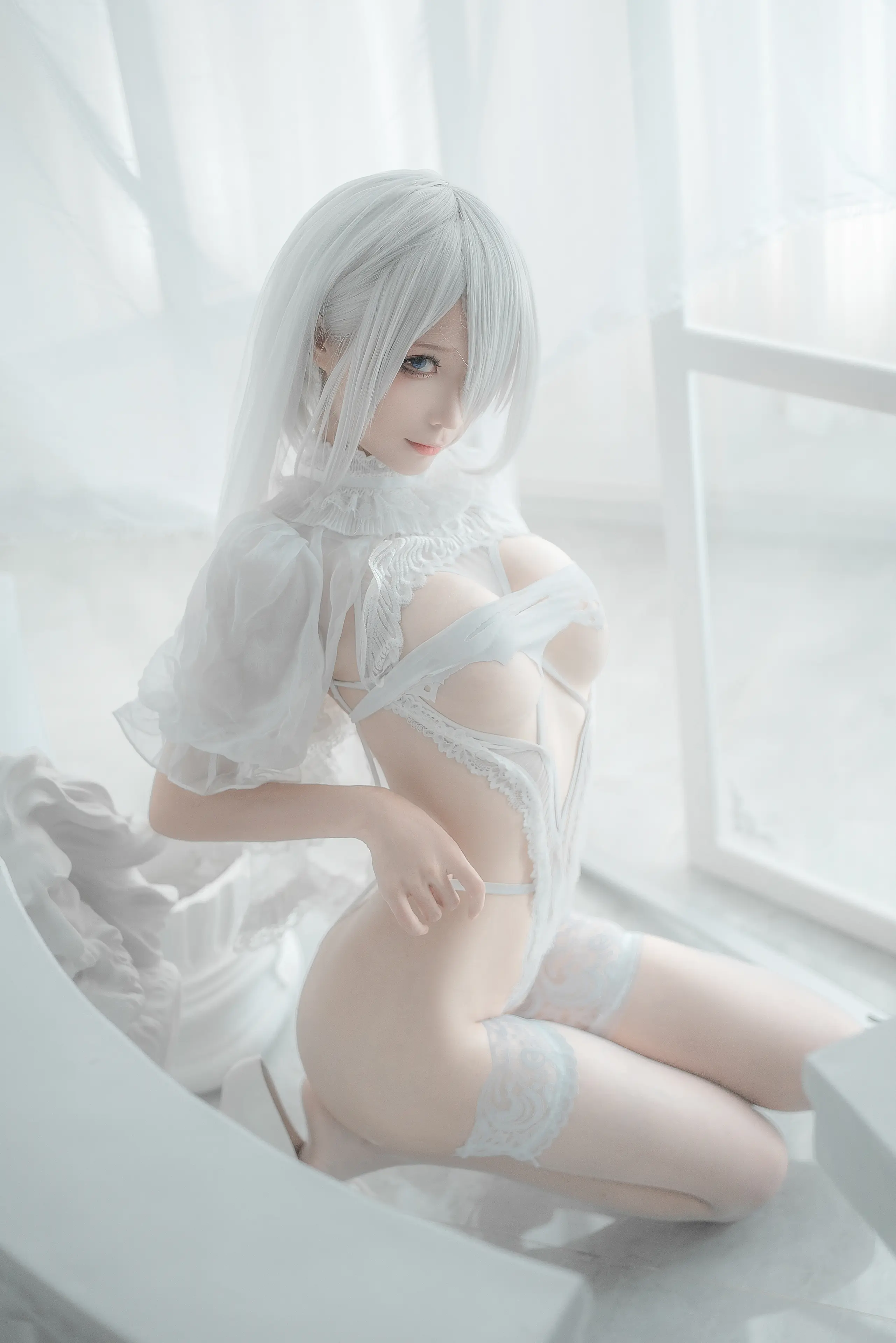 蠢沫沫 2B 白婚纱 [59P]