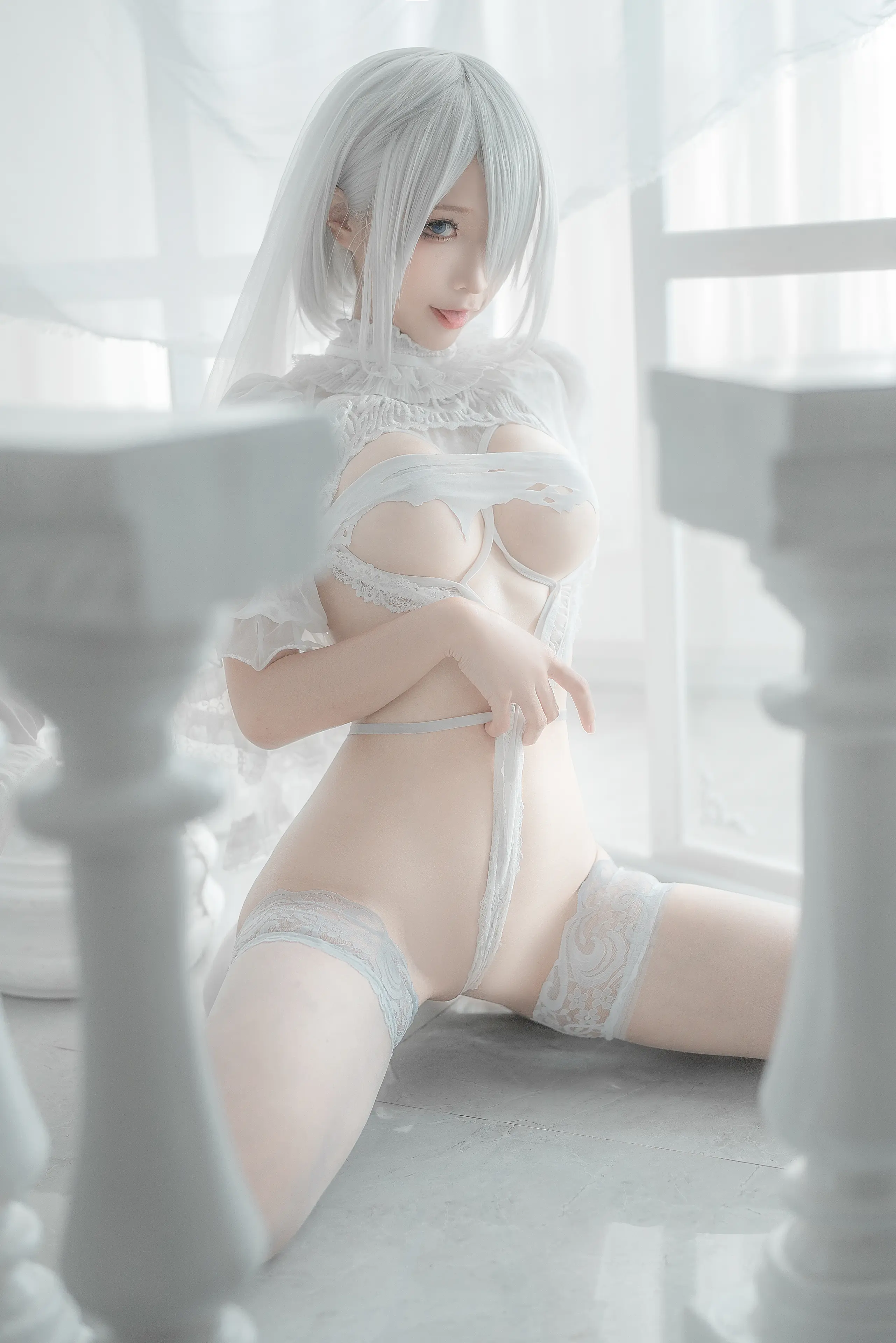 蠢沫沫 2B 白婚纱 [59P]