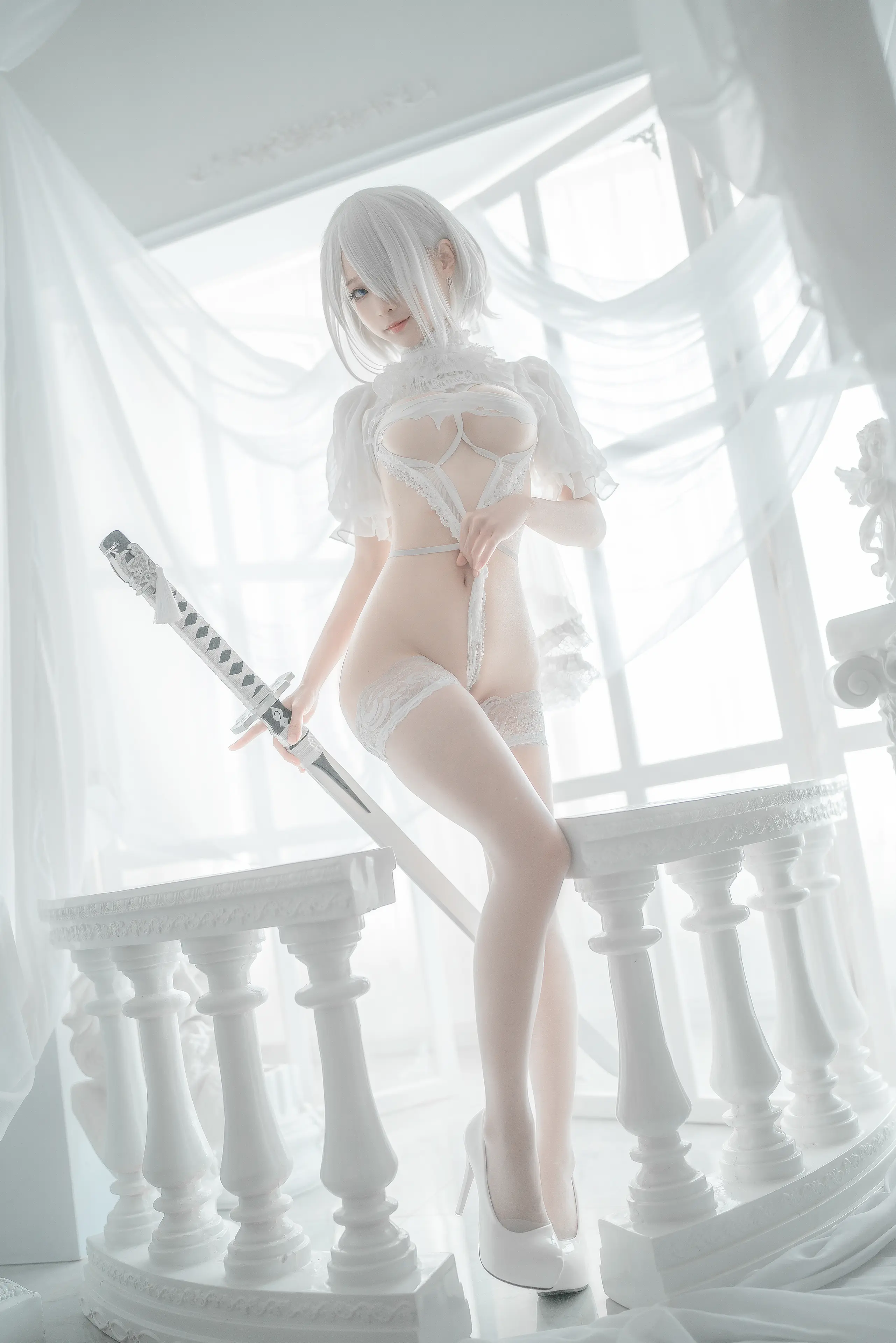 蠢沫沫 2B 白婚纱 [59P]