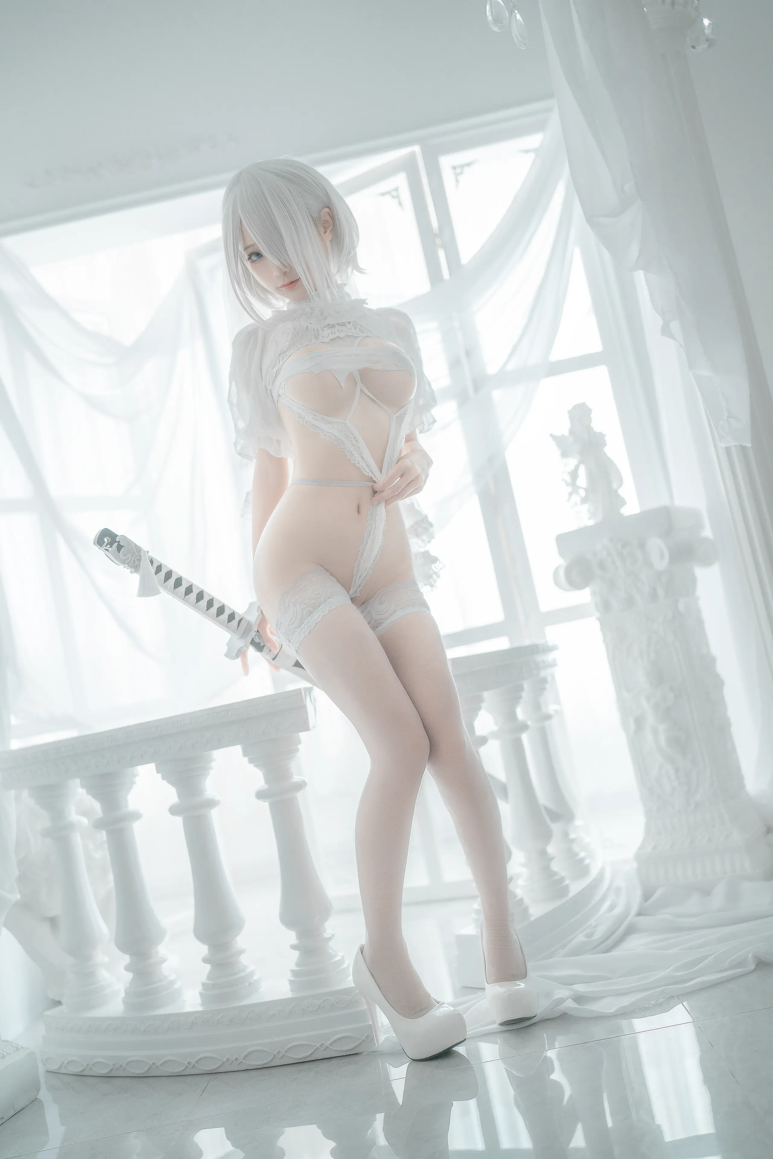 蠢沫沫 2B 白婚纱 [59P]