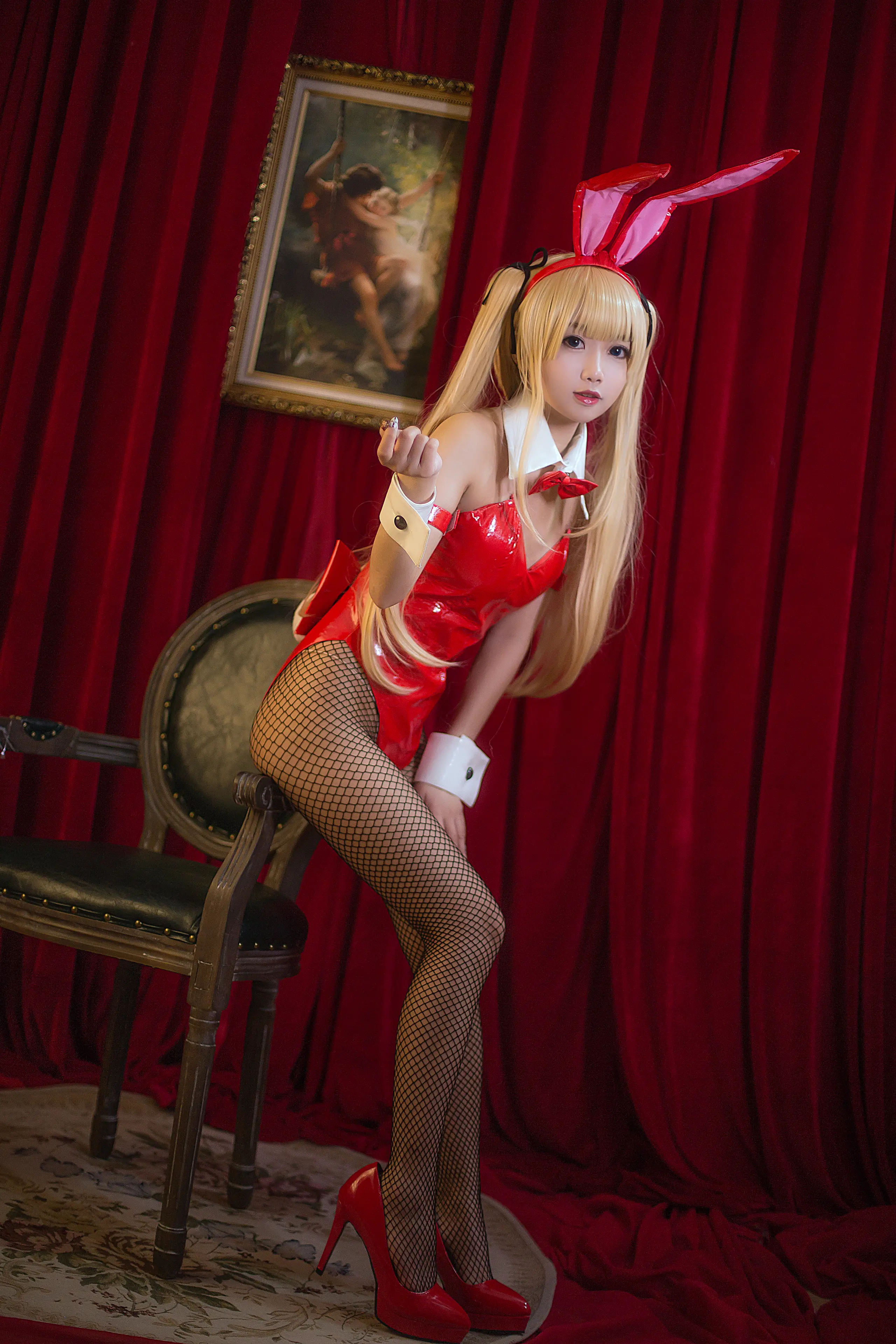 鬼畜瑶在不在 英梨梨红色胶衣兔女郎 [15P]