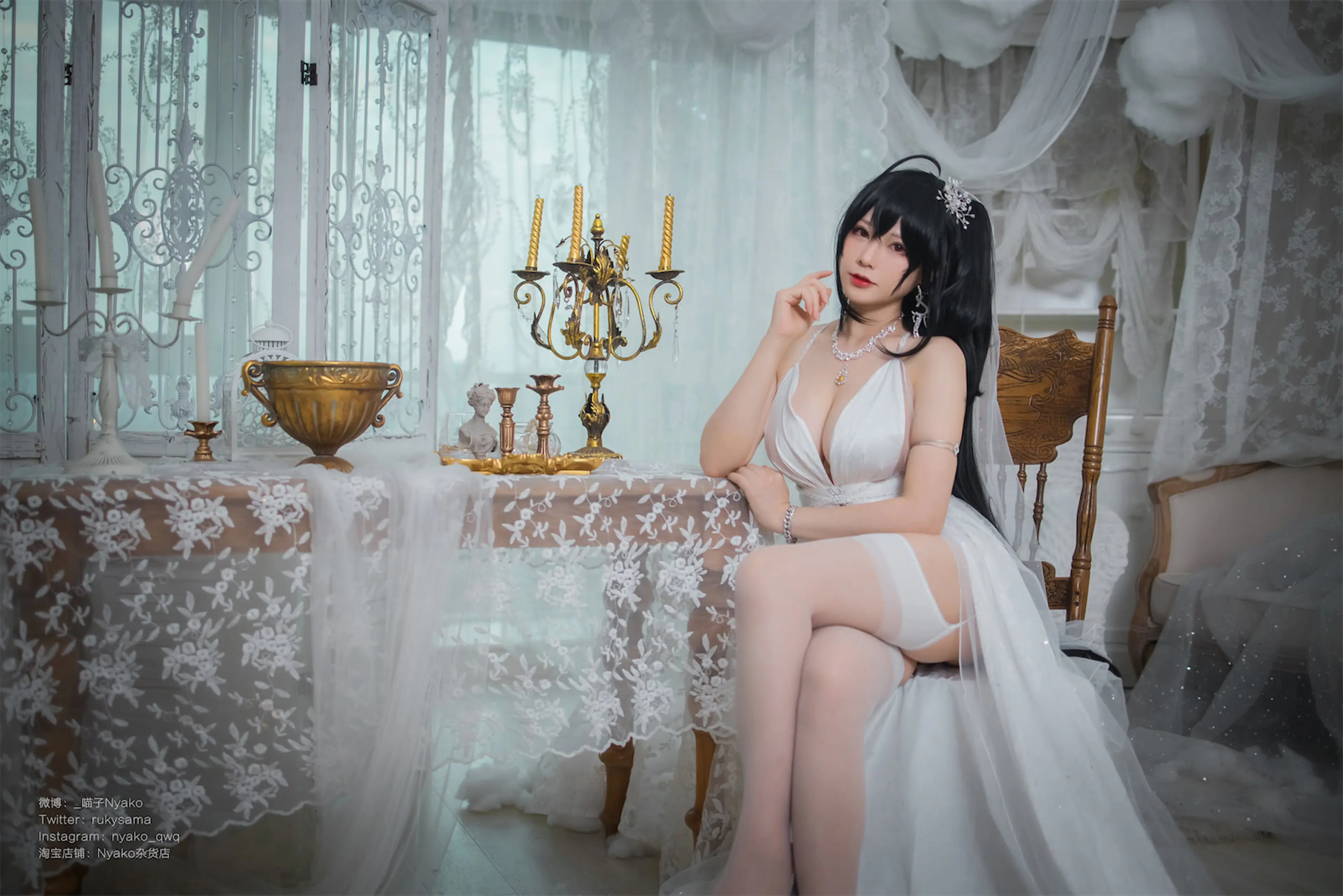 Nyako喵子 大凤纯白婚纱 [65P]