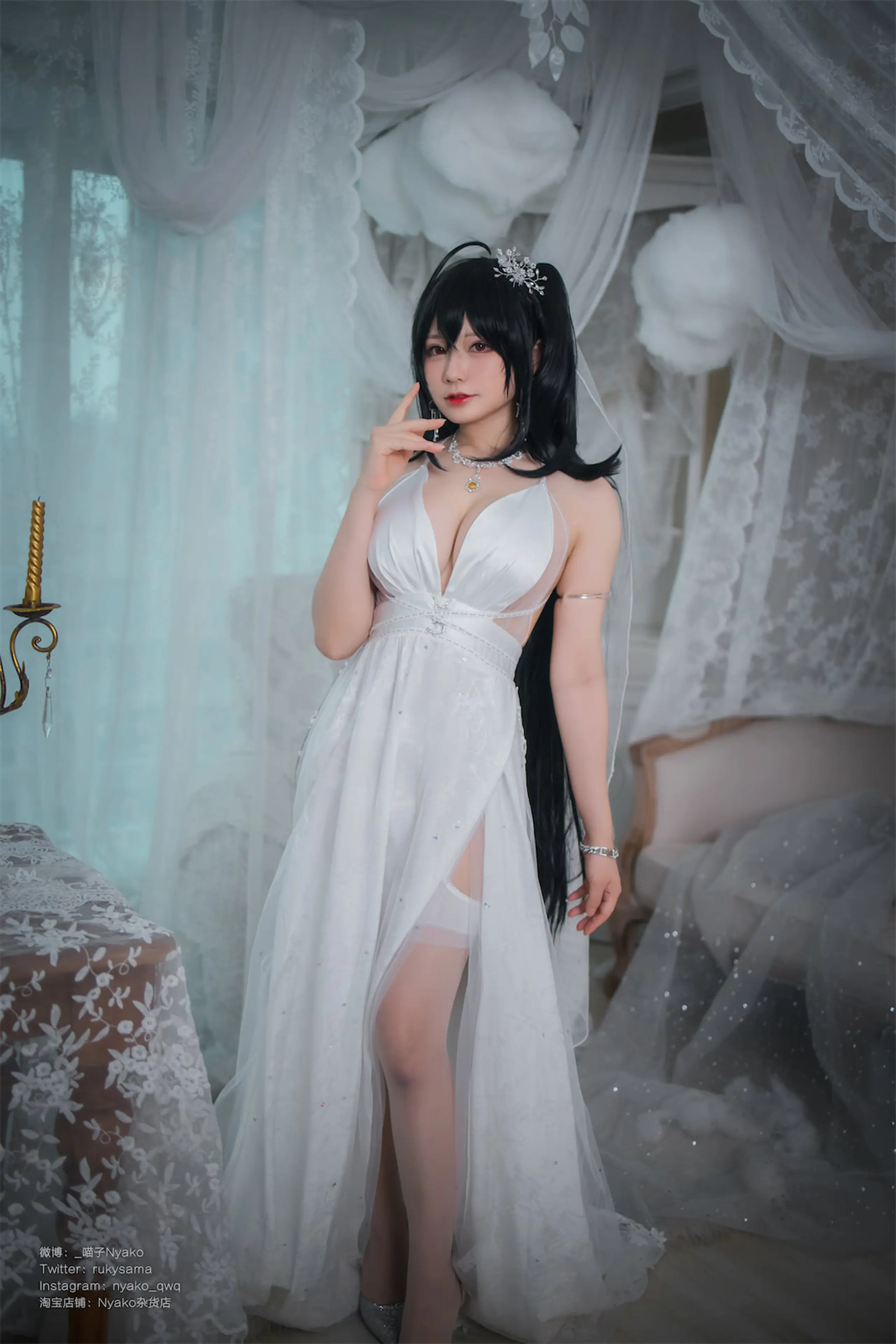 Nyako喵子 大凤纯白婚纱 [65P]