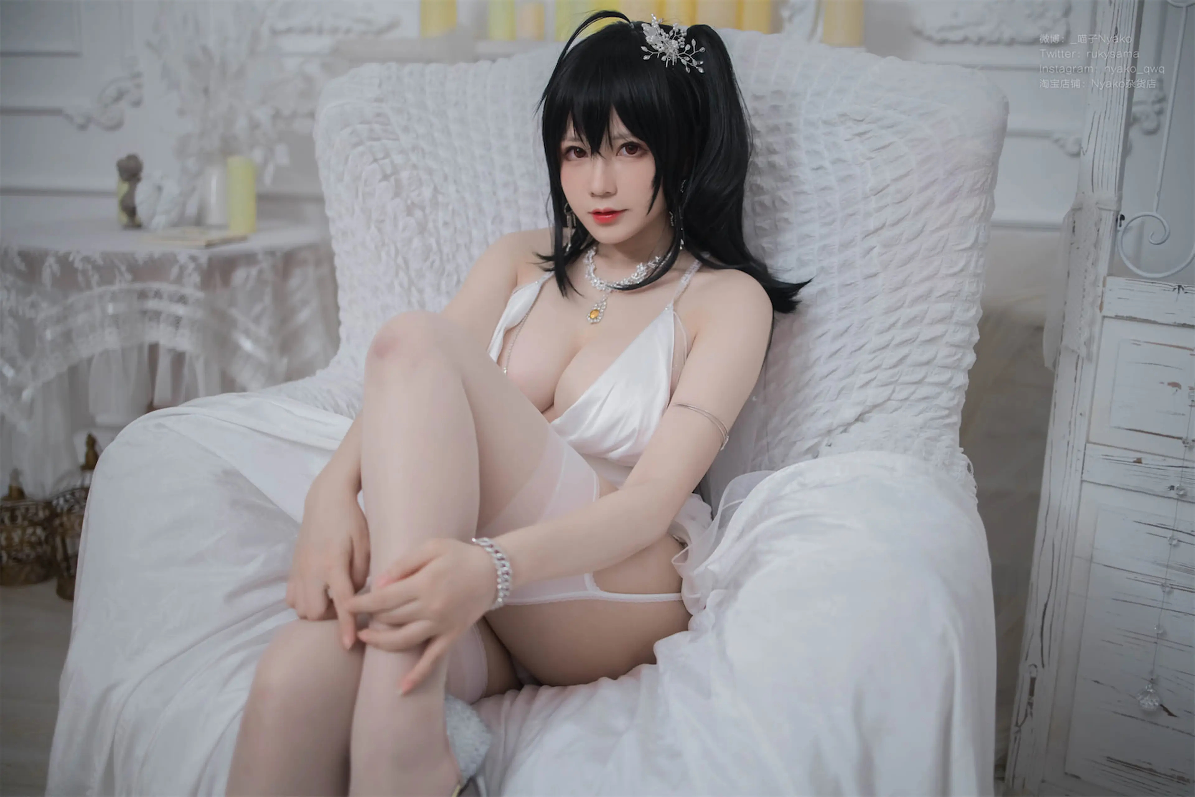 Nyako喵子 大凤纯白婚纱 [65P]