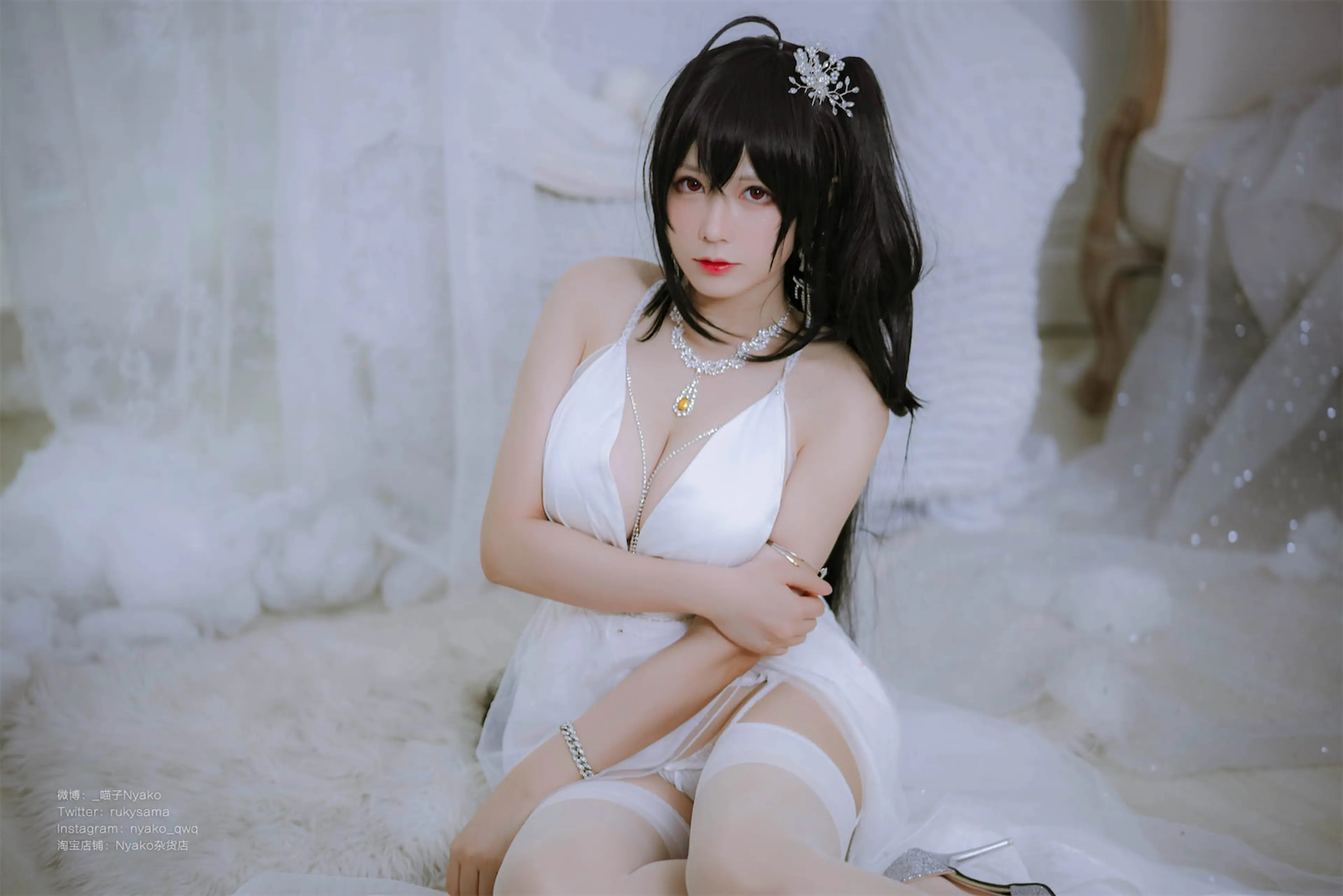 Nyako喵子 大凤纯白婚纱 [65P]