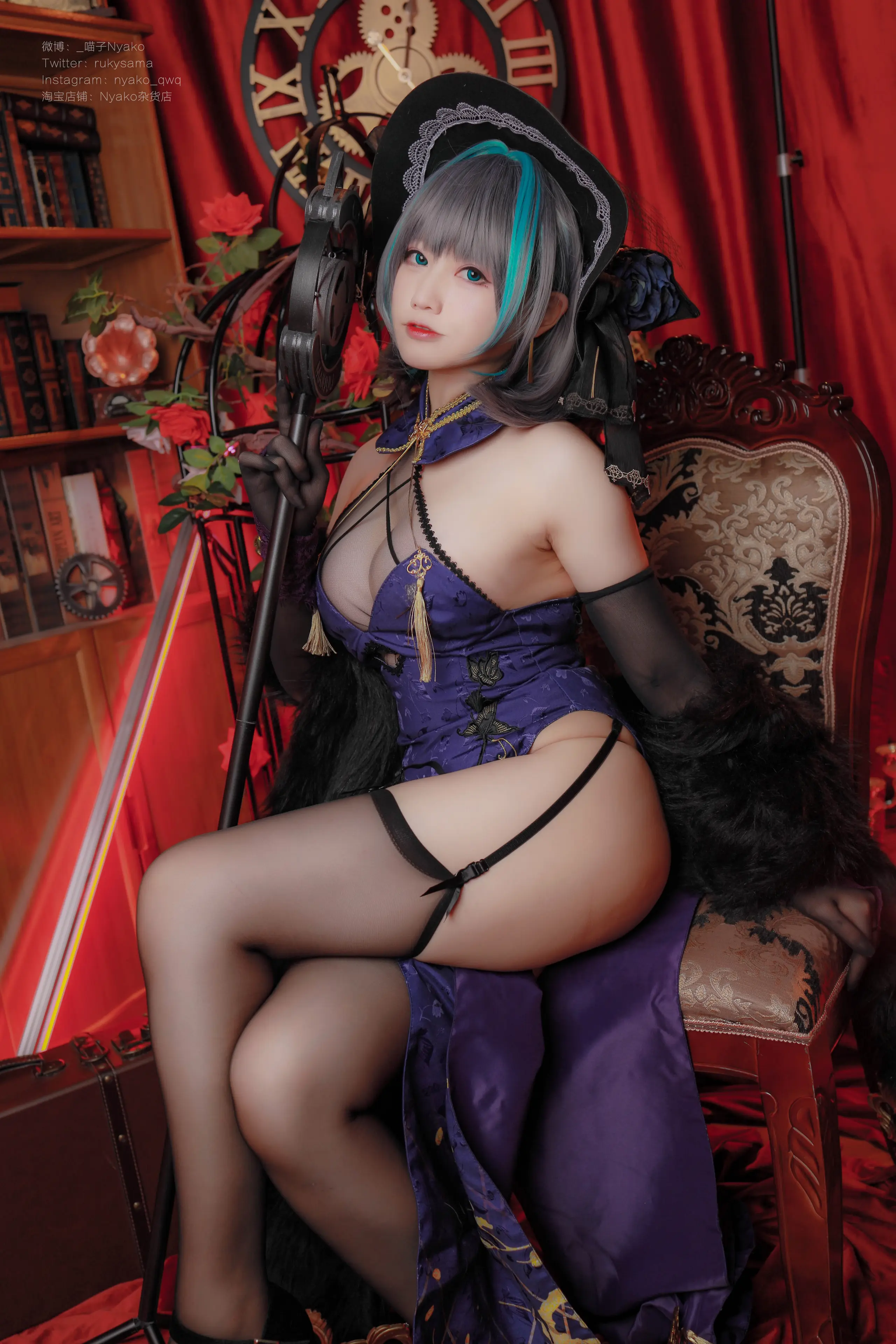 Nyako喵子 柴郡旗袍 [48P]