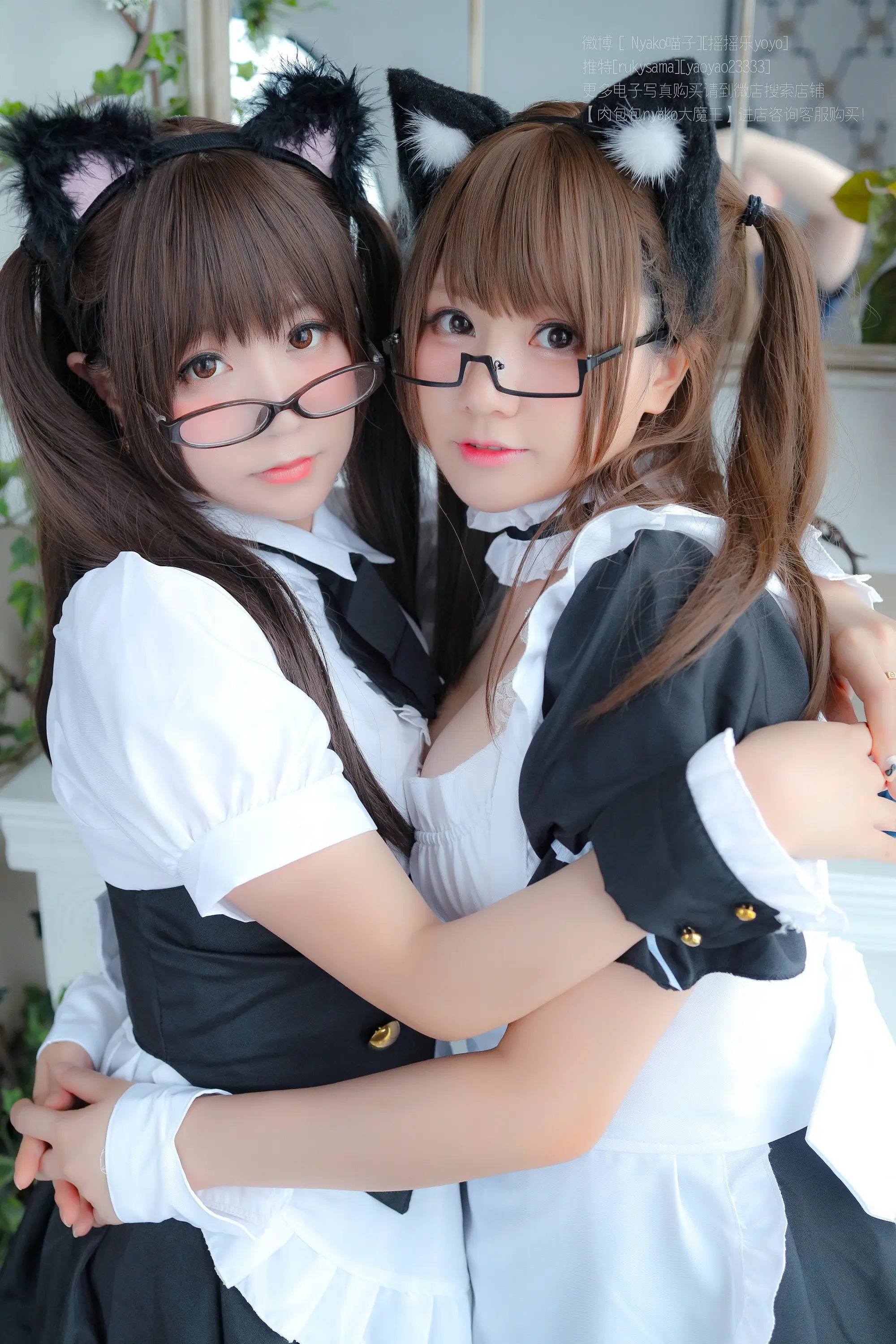 Nyako喵子 Nyako × 搖搖樂 猫耳のメイド姉妹 [129P]