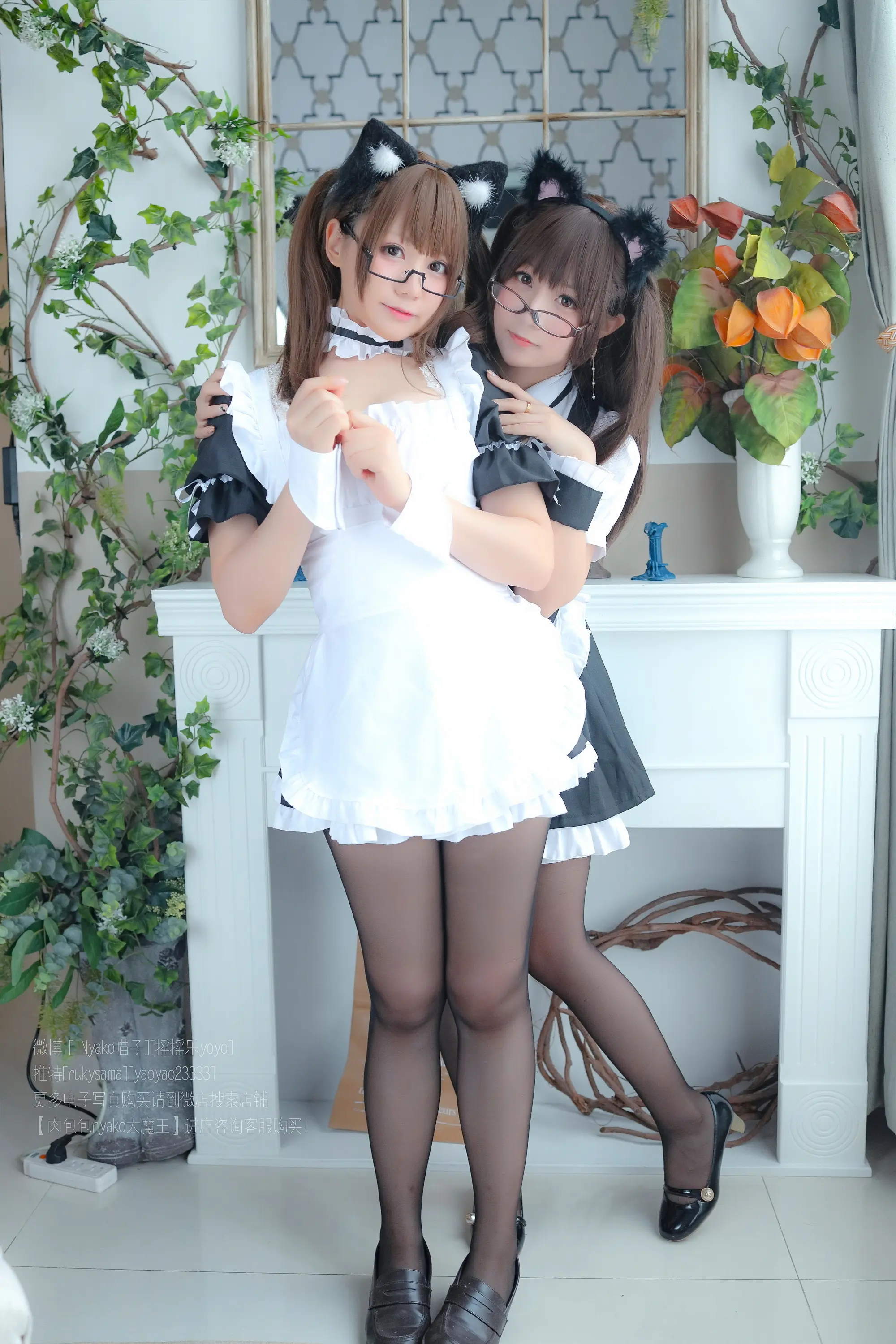 Nyako喵子 Nyako × 搖搖樂 猫耳のメイド姉妹 [129P]