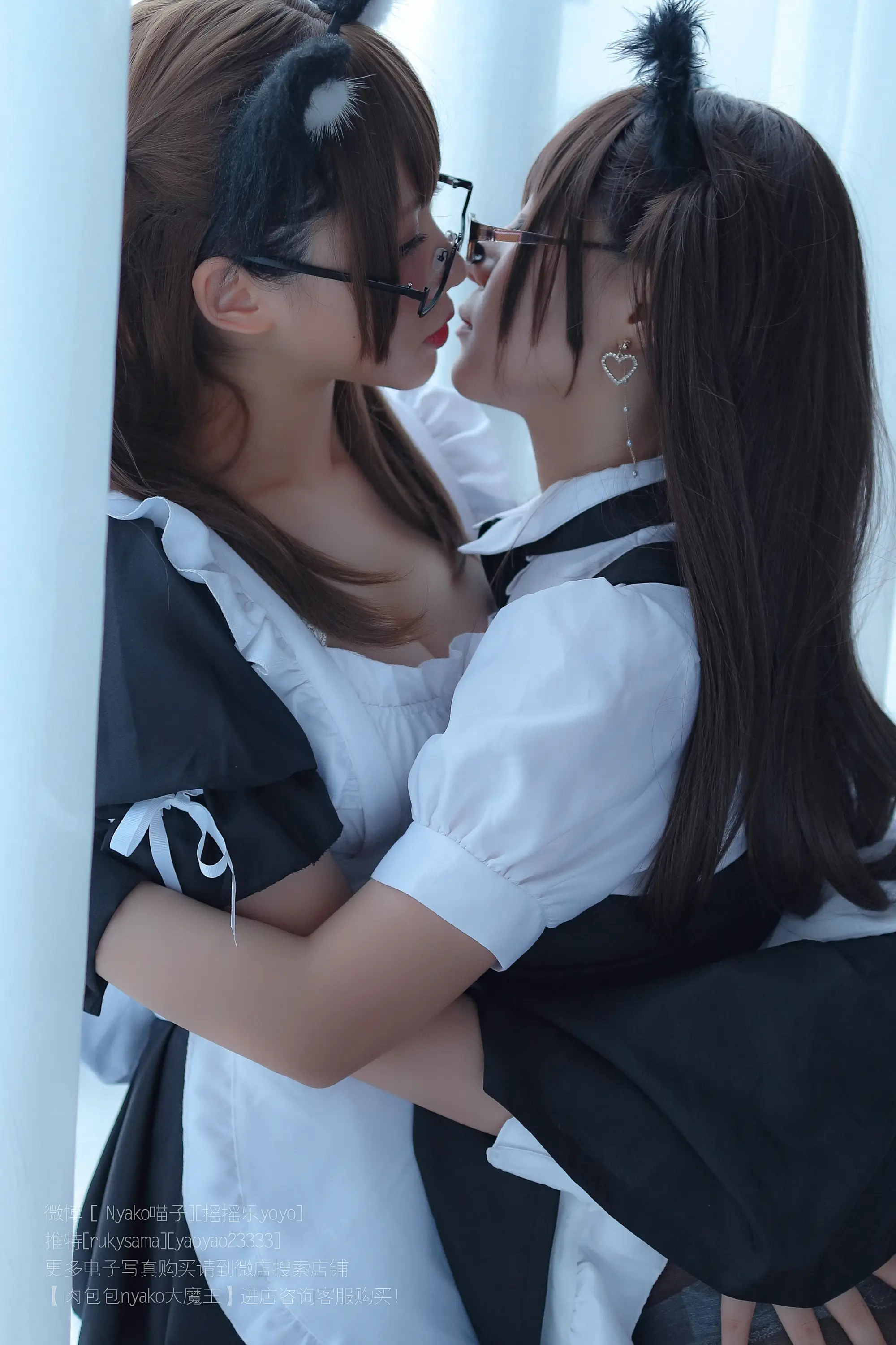 Nyako喵子 Nyako × 搖搖樂 猫耳のメイド姉妹 [129P]